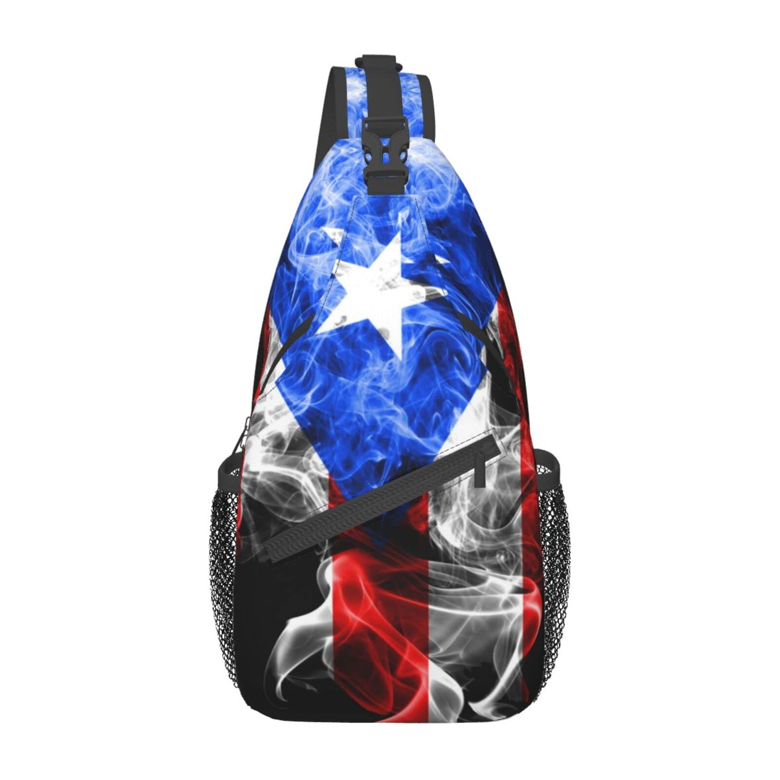 GTEVUTS Vintage Puerto Rico Flag Crossbody Bag for Women & Men - Casual Sling Shoulder Bag for Travel, Hiking, Cycling, Gym & Daily Use | Lightweight Chest Bag & Sport Daypack