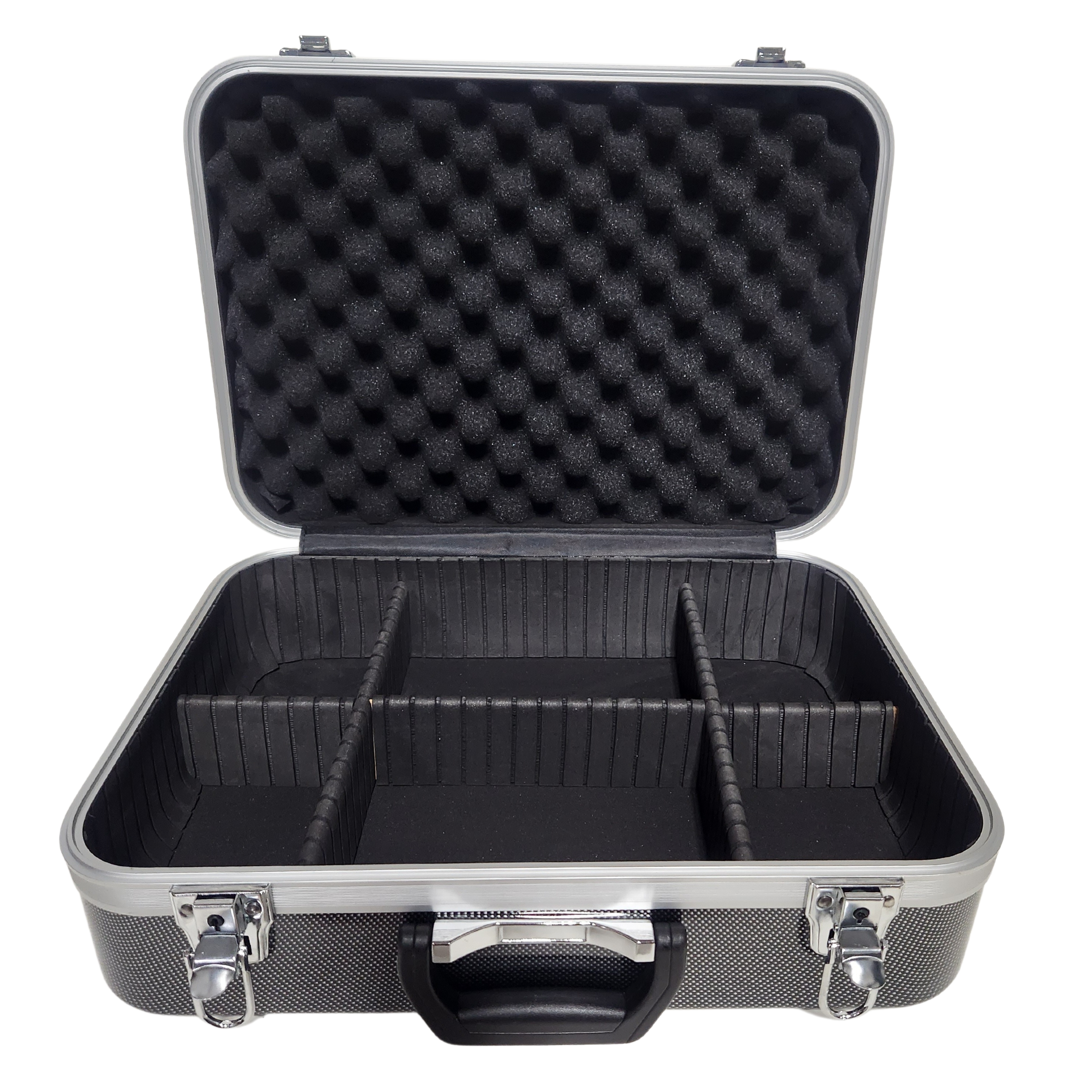 Carbon Fiber Style Medium Equipment Case - Durable Protective Gear Storage for Outdoor Adventures & Travel