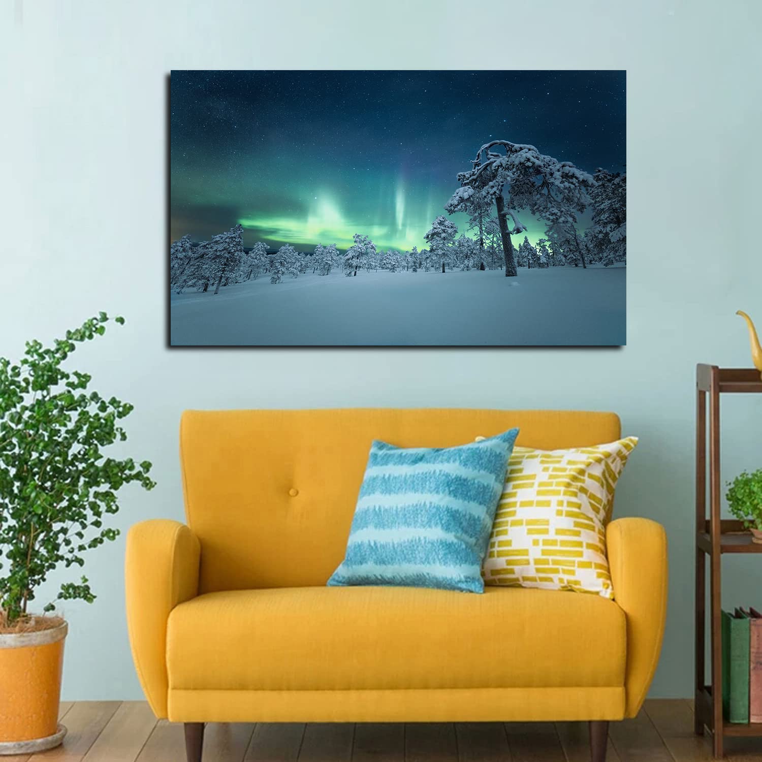 Northern Lights Canvas Art - Aurora Borealis Wall Decor for Home & Office