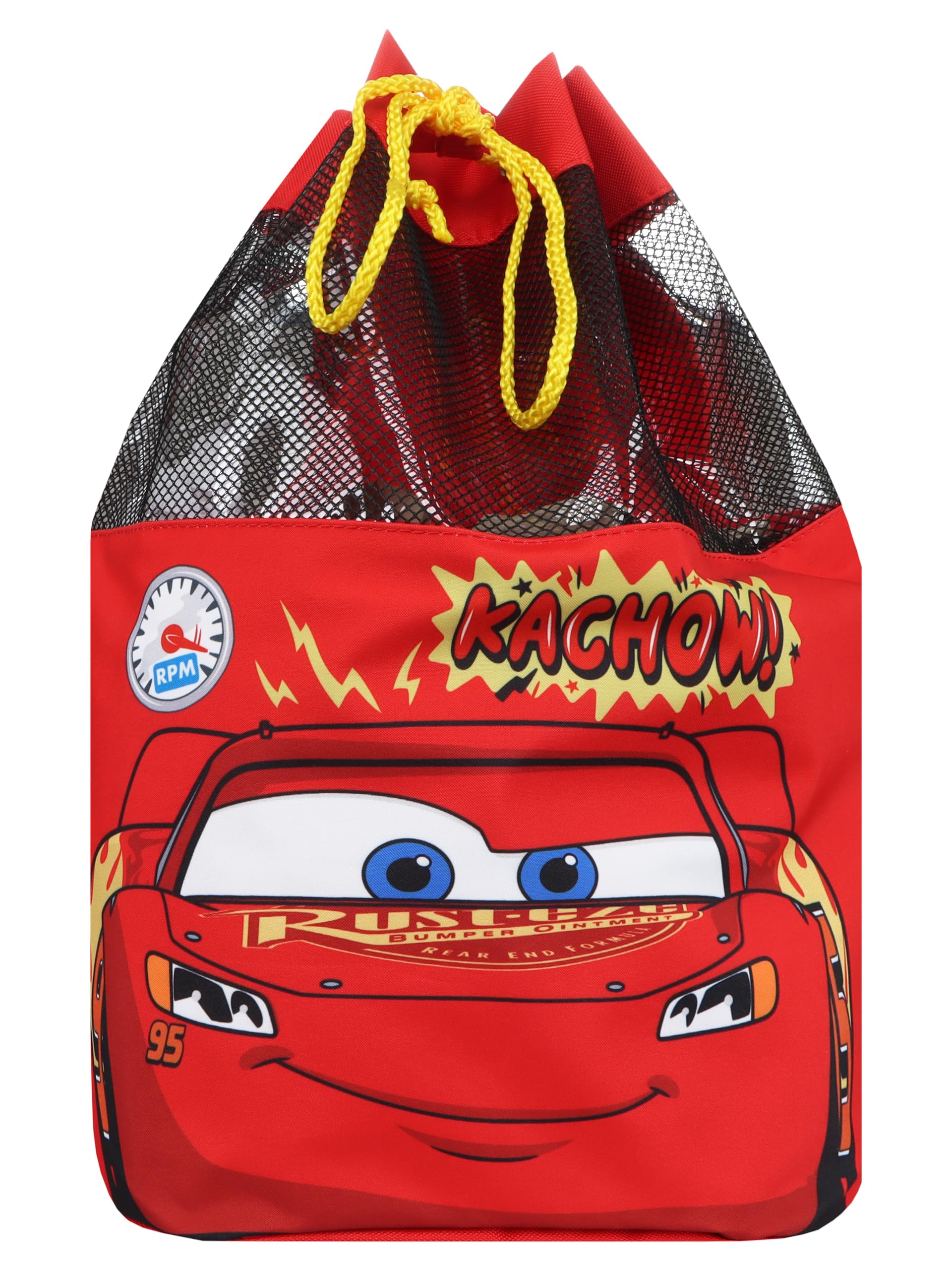 Disney Cars Boys Swim Bag - Lightning McQueen Swimming Backpack for Kids, One Size, Red - Perfect for Pool, Beach & Water Park Adventures