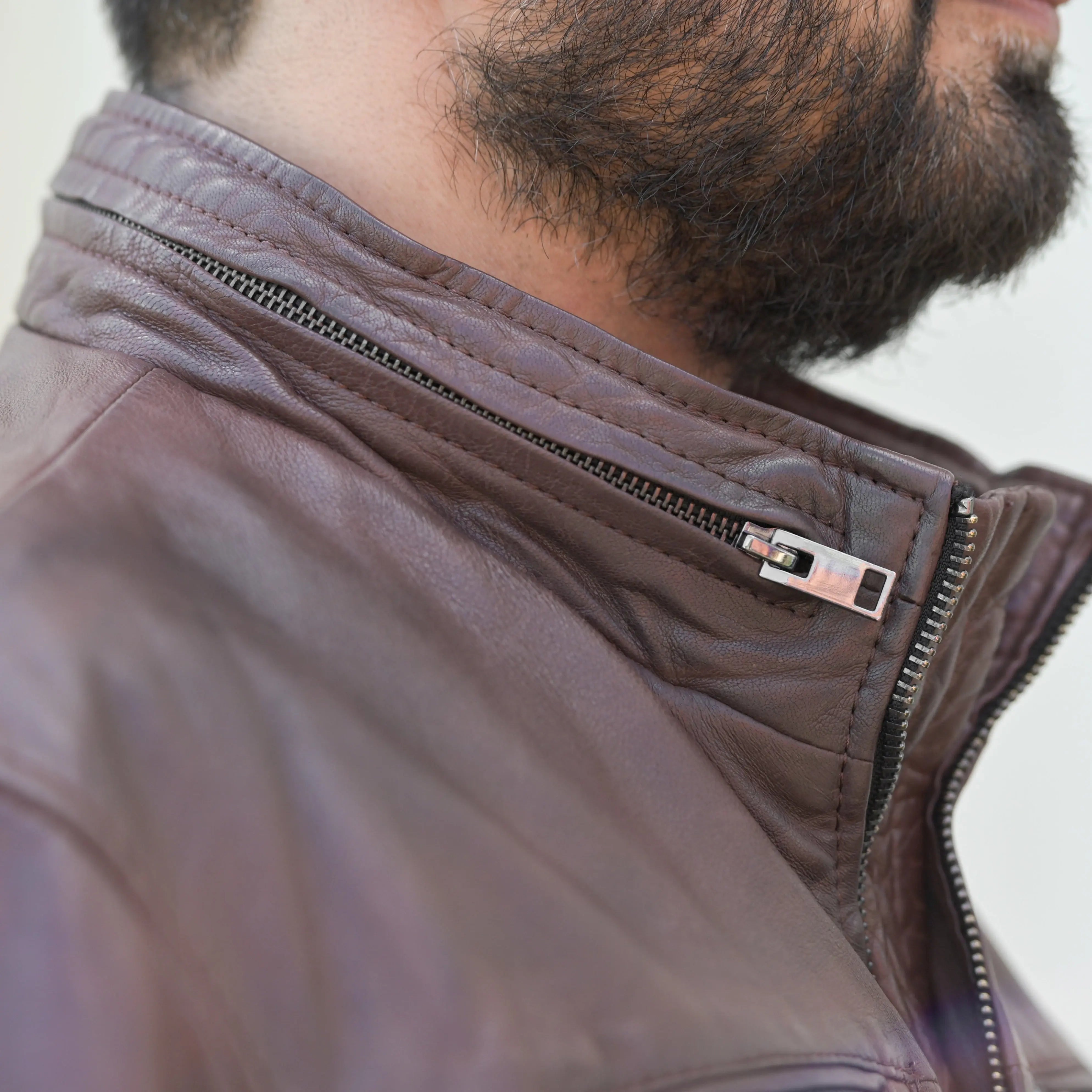 Men's Genuine Leather Jacket with Dual Flap Pockets - Stylish Biker & Casual Wear for Everyday Outings
