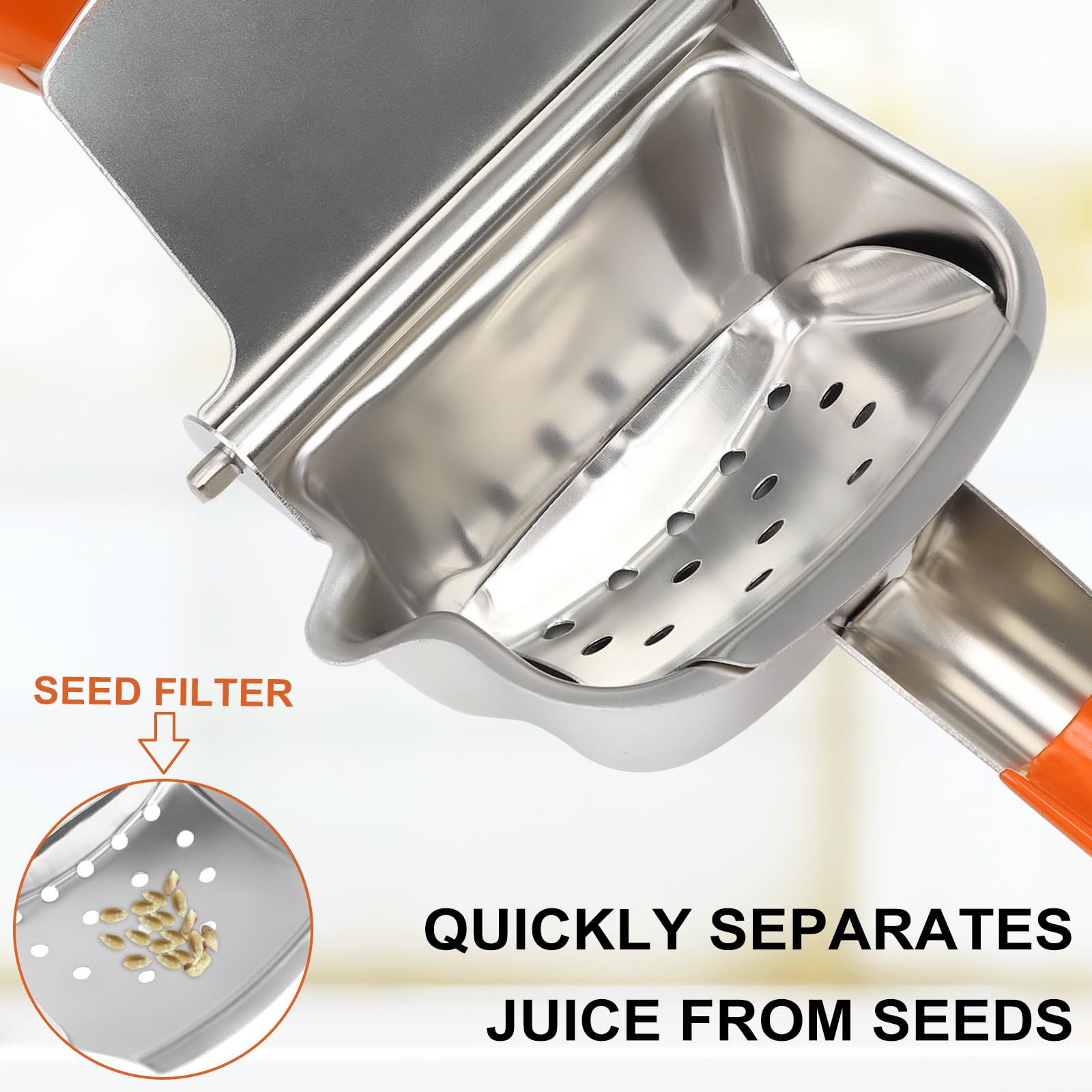 Stainless Steel Manual Lemon Juicer - Large Citrus Press for Orange, Lime & Fruit Squeezing - Perfect for Cocktails, Baking & Healthy Juicing at Home