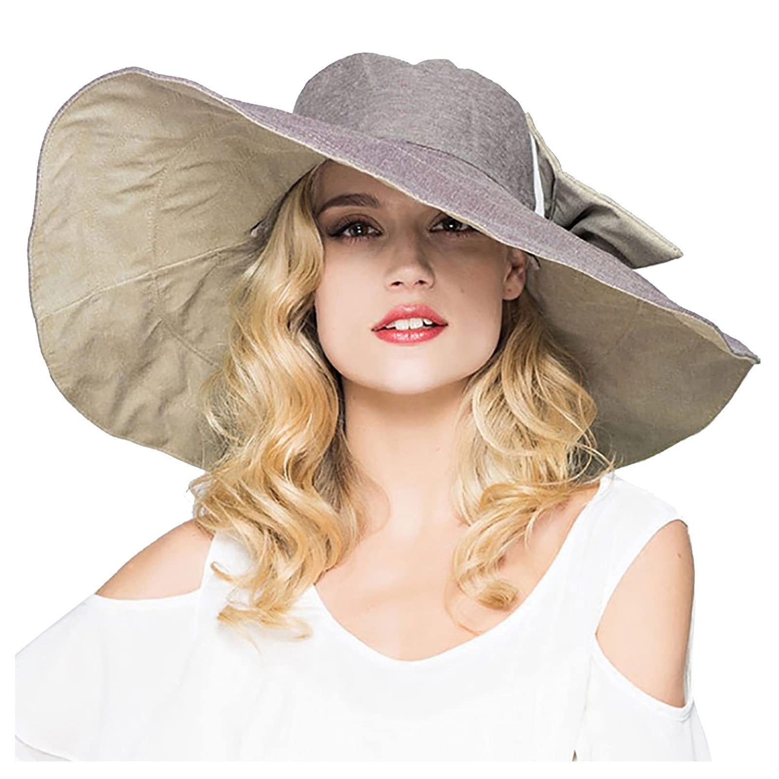 Foldable Wide Brim Sun Hat for Women - UPF 50+ UV Protection Summer Beach Hat, Adjustable Baseball Cap for Outdoor Workout, Travel & Gardening
