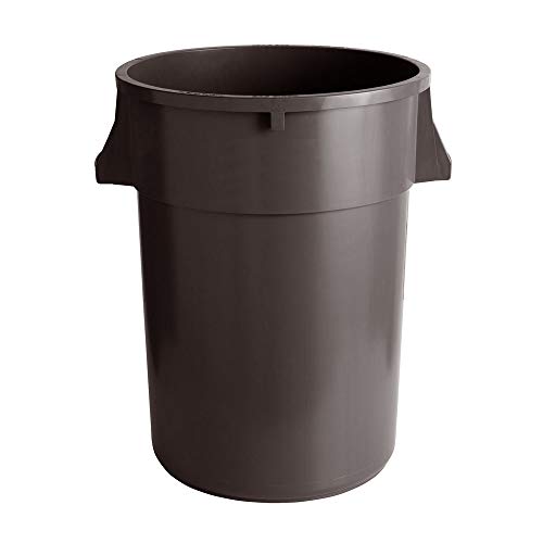 176 Qt. / 44 Gallon / 166 Liter Commercial Round Brown Ingredient Bin - Heavy Duty Touchless Trash Can for Kitchen, Office, Restaurant & Recycling - Durable Waste Basket for Food Storage & Disposal