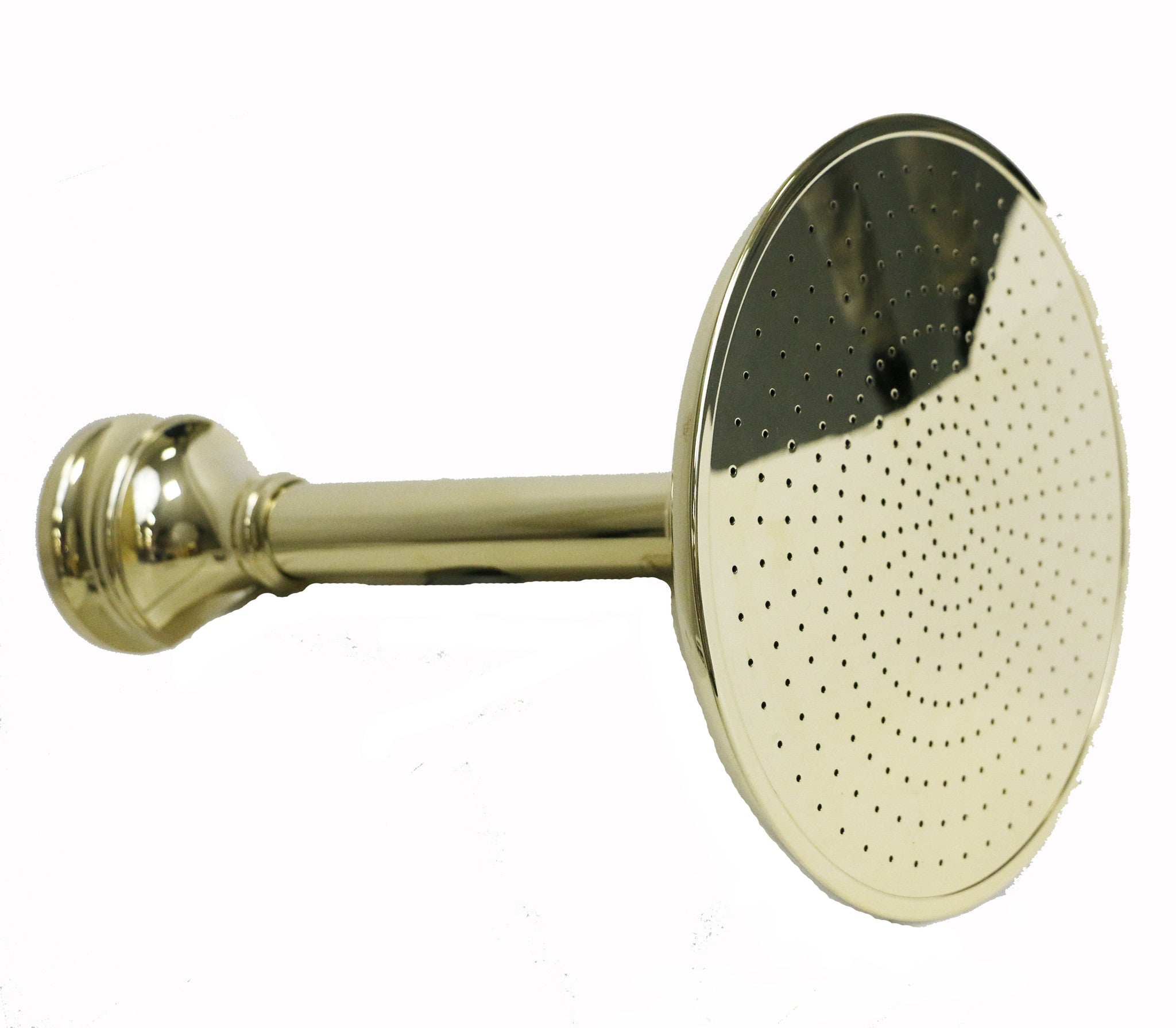 Waterworks Etoile 8-Inch Ceiling Mount Brass Shower Head with Adjustable Arm & Flange - Luxury Rainfall Shower System for Spa-Like Bathroom Experience