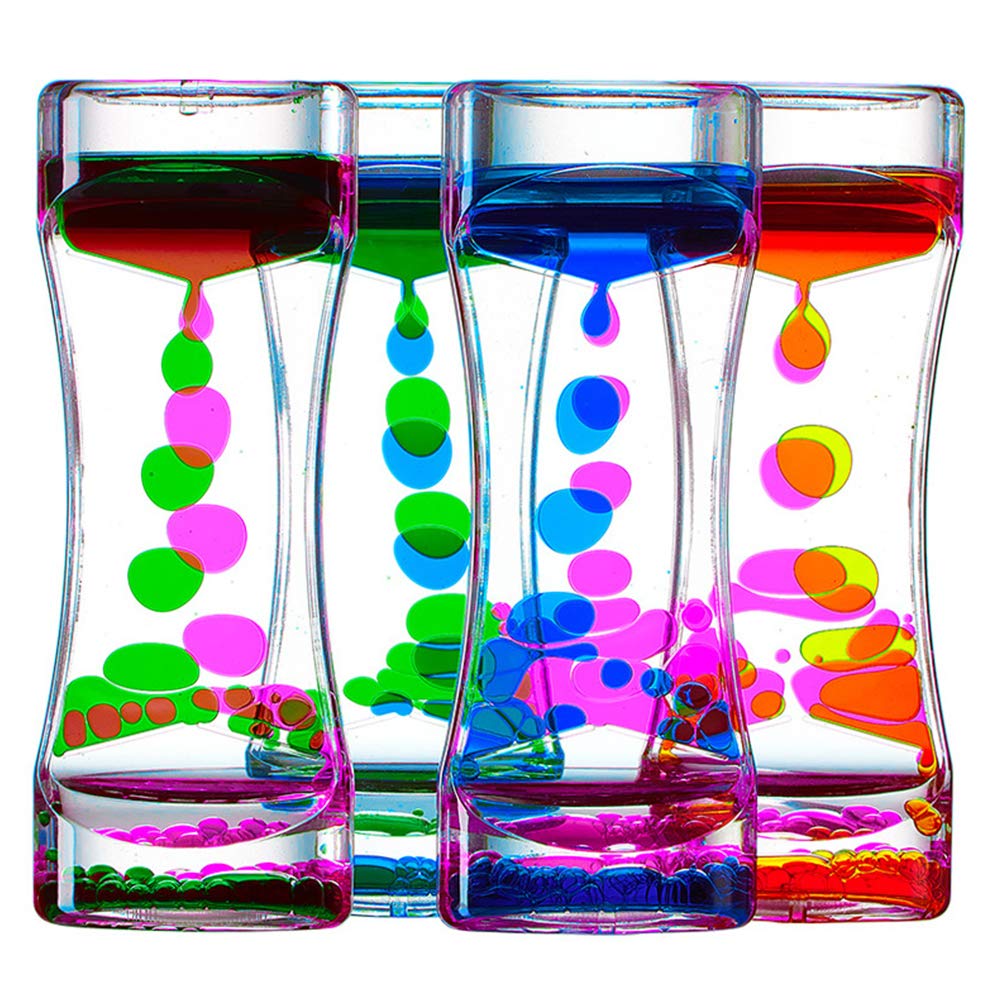 TOPARCHERY Liquid Motion Bubbler Toy - Colorful Hourglass Timer with Mesmerizing Droplet Movement | Sensory Play for Kids & Adults | Relaxing Desk Decor for Office, Bedroom, Kitchen, Bathroom | Stress Relief & Focus Tool for Home, Classroom, Therapy Rooms