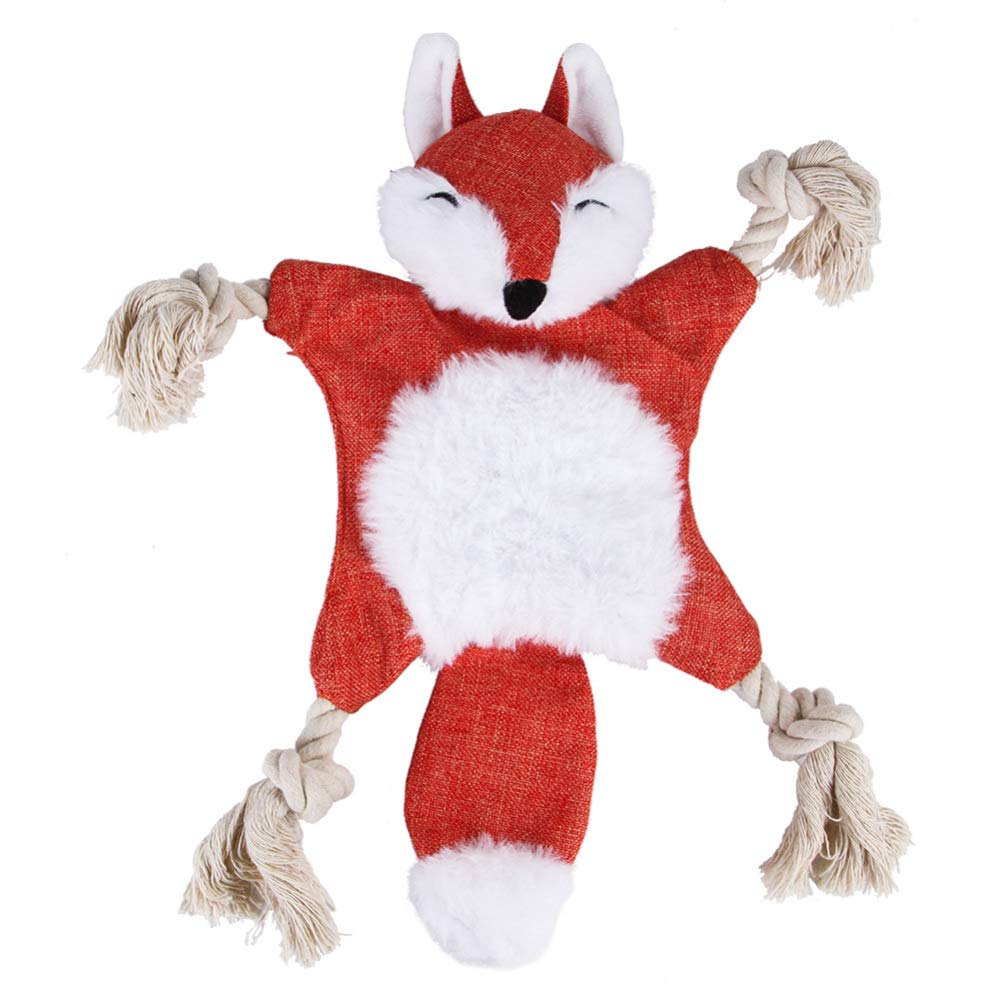 Durable Squeaky Dog Toys for Chewing & Training - Animal-Shaped Plush Fox Toy with Realistic Squeaker for Small & Medium Dogs - Perfect for Playtime, Teething & Interactive Bonding