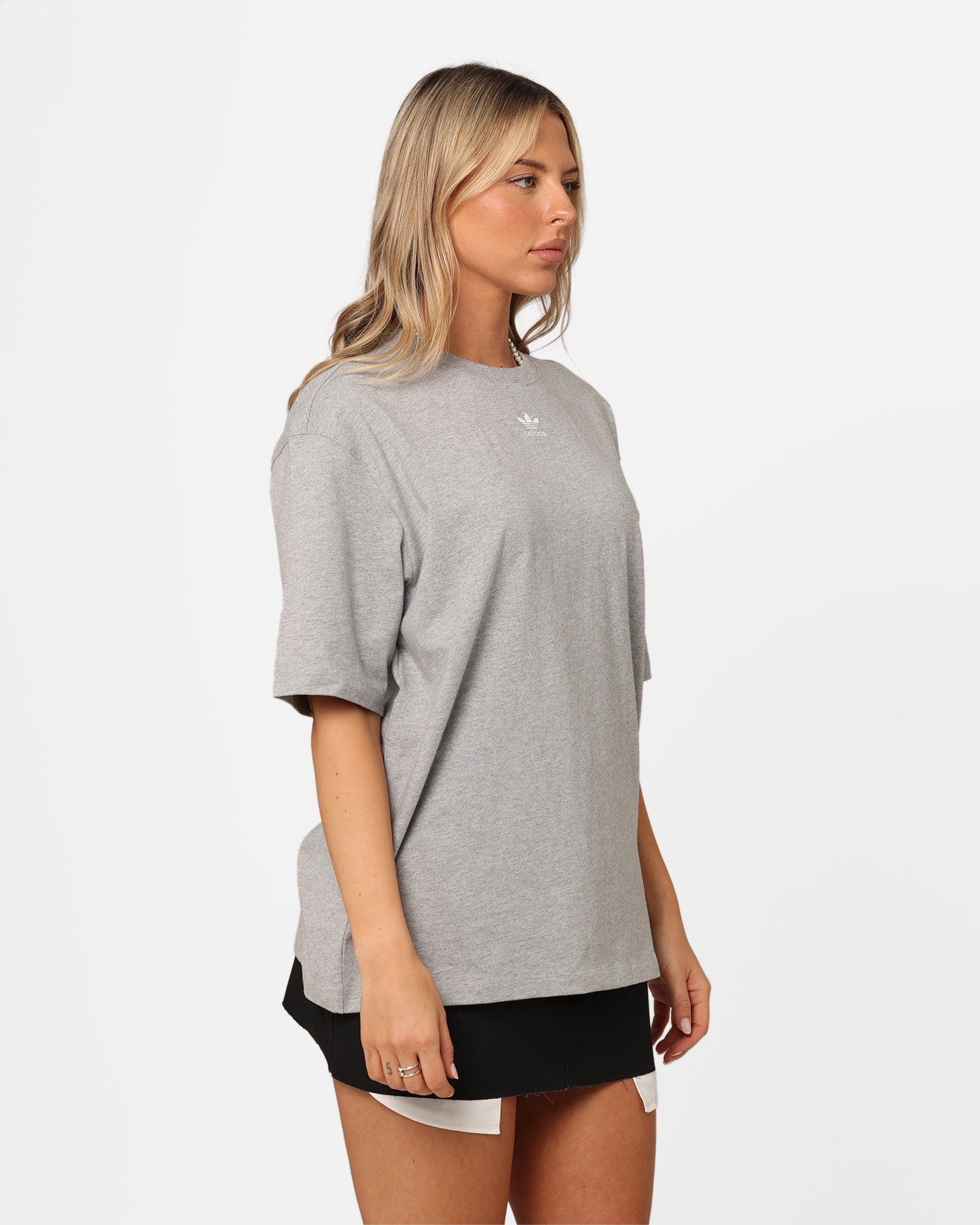 Adidas Women's Adicolor Essentials T-Shirt - Grey Heather | Casual Comfort Fit for Workout, Gym & Everyday Wear