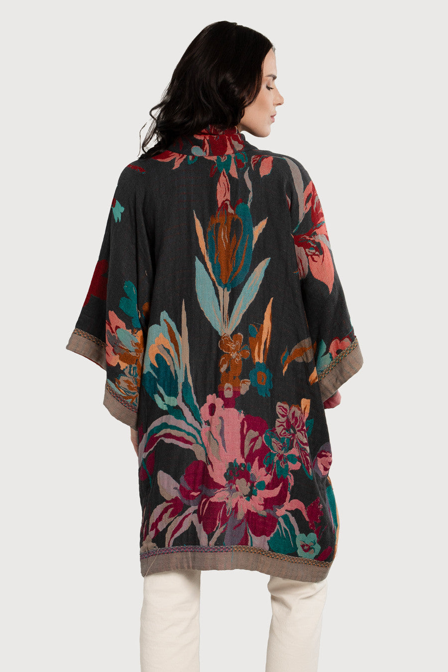Floral Cotton Kimono Jacket for Women - Lightweight Summer Cover Up - Boho Beachwear & Lounge Wear for Vacation, Poolside, and Yoga