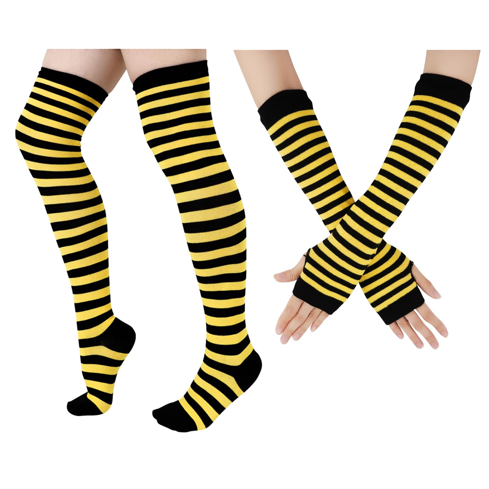 Junely Women's Thigh High Socks - Over The Knee Stockings, Extra Long Cosplay Costume Accessories for Halloween, Christmas, Anime Conventions & Fashion Outfits