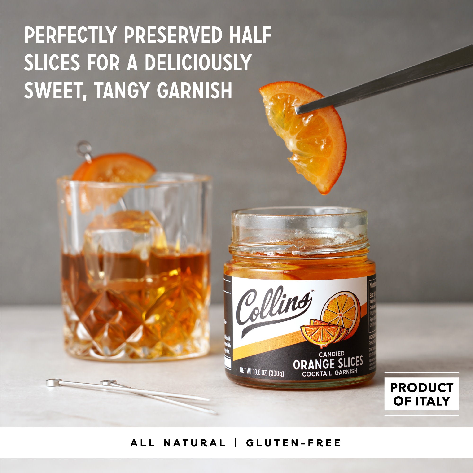 Delicious Candied Orange Slices in Sweet Syrup - 10.6 oz Jar | Gourmet Dessert Topping, Cocktail Garnish & Baking Ingredient