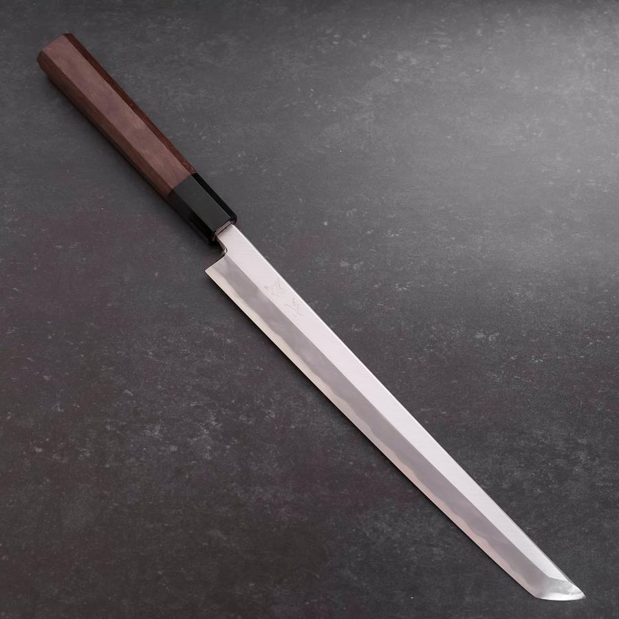 Premium Sakimaru Takohiki Japanese Kitchen Knife - Blue Steel #1 Kasumi Finish with Buffalo Walnut Handle (270mm) - Perfect for Sushi, Sashimi & Precision Cutting