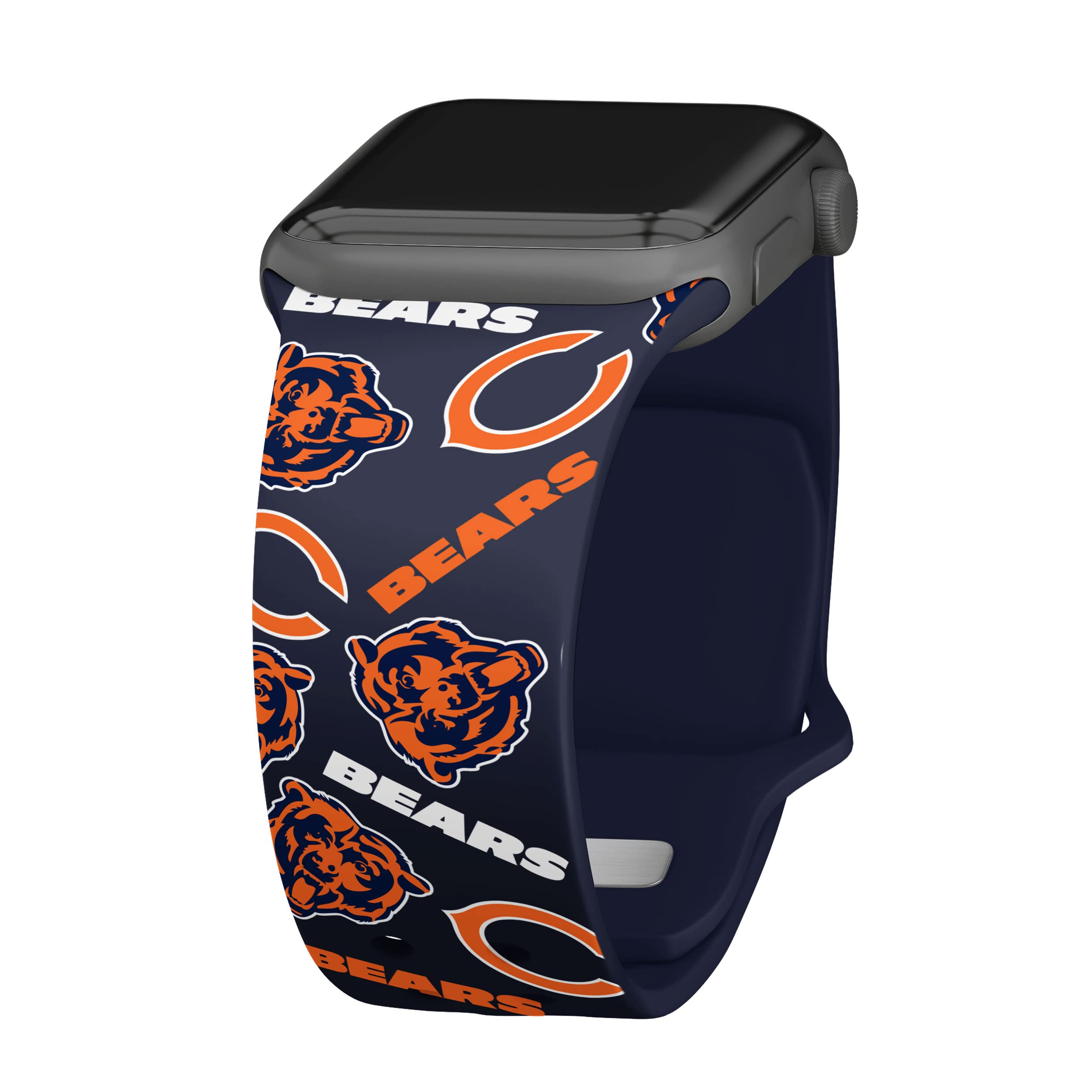 Chicago Bears HD Watch Band for Apple Watch - Durable Silicone Sports Strap, Compatible with All Apple Watch Series (38mm/40mm/41mm/42mm/44mm/45mm/49mm) - Perfect for Game Day, Workouts & Casual Wear