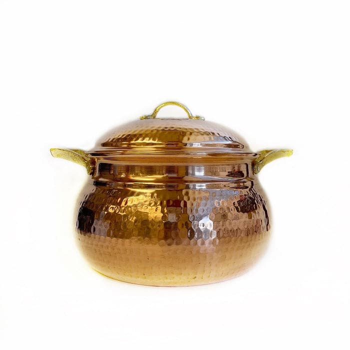 Premium Copper Cooking Pot - 3 Quart Medium Size for Even Heat Distribution - Perfect for Soups, Stews & Slow Cooking at Home