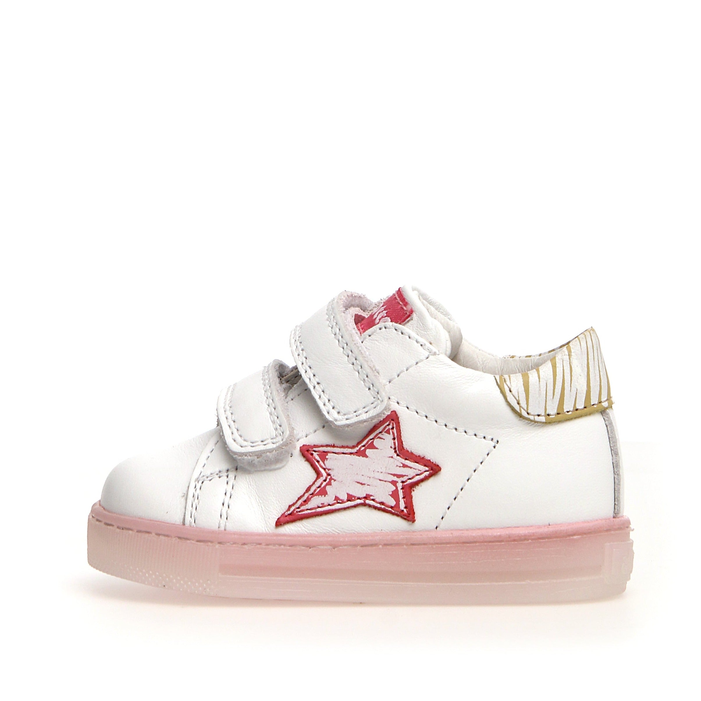 Falcotto Sasha VL Brus Fashion Sneakers for Girls - White & Paglia | Stylish & Comfortable Kids Shoes for School, Play & Everyday Wear