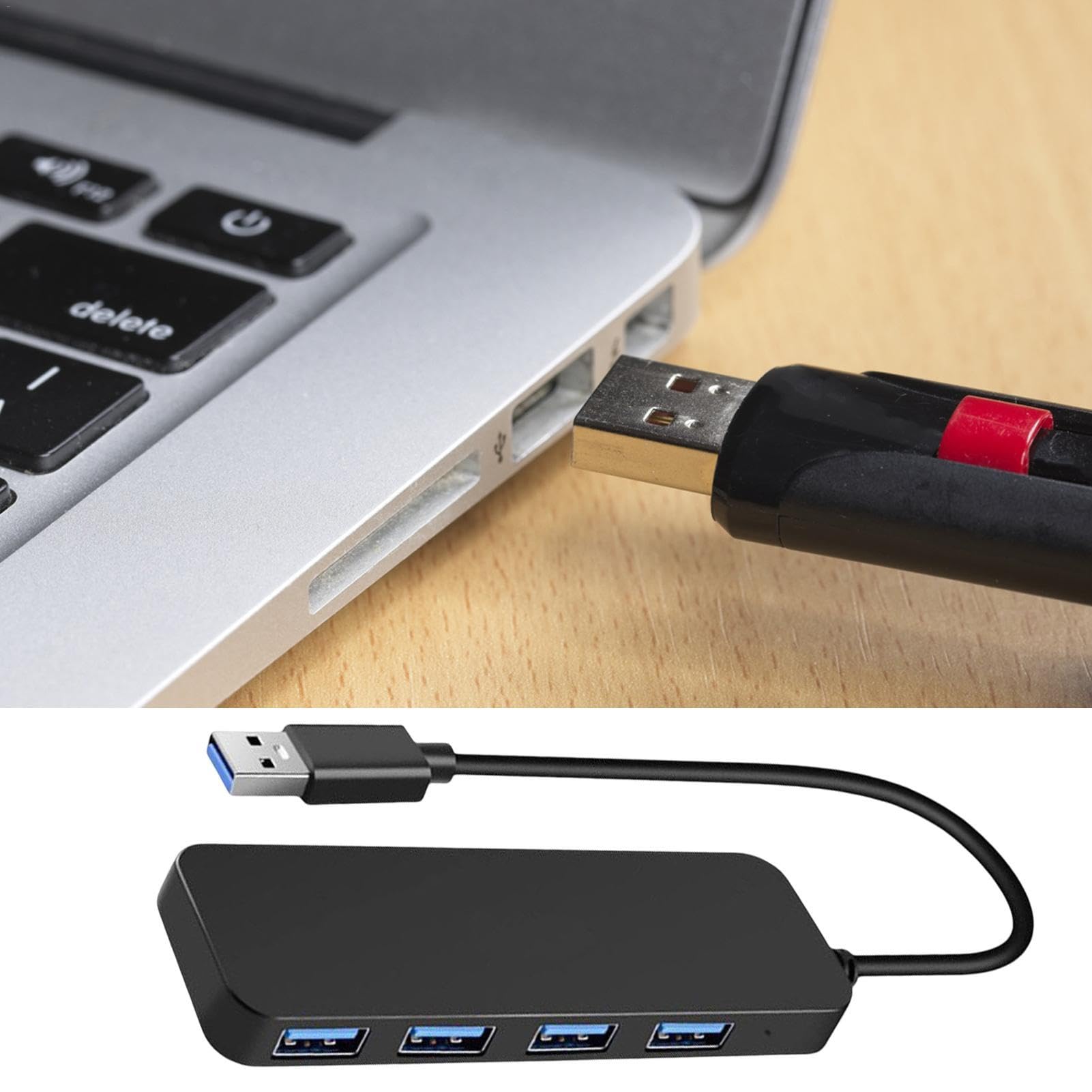 Multi-Port USB Hub Adapter - 4-in-1 USB Splitter & Extender for Laptop/PC | High-Speed Data Transfer for Flash Drives, Keyboard, Mouse | Perfect for Home Office, Gaming & Remote Work Setup