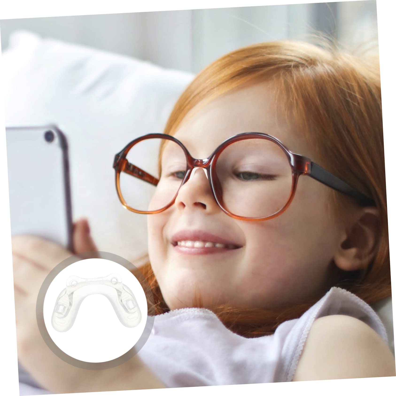 Lurrose 6-Pack Transparent One Piece Glasses Holder with Nose Grip - Replacement Nose Pads for Eyewear Protection - Perfect for Reading, Computer Use, and Daily Wear