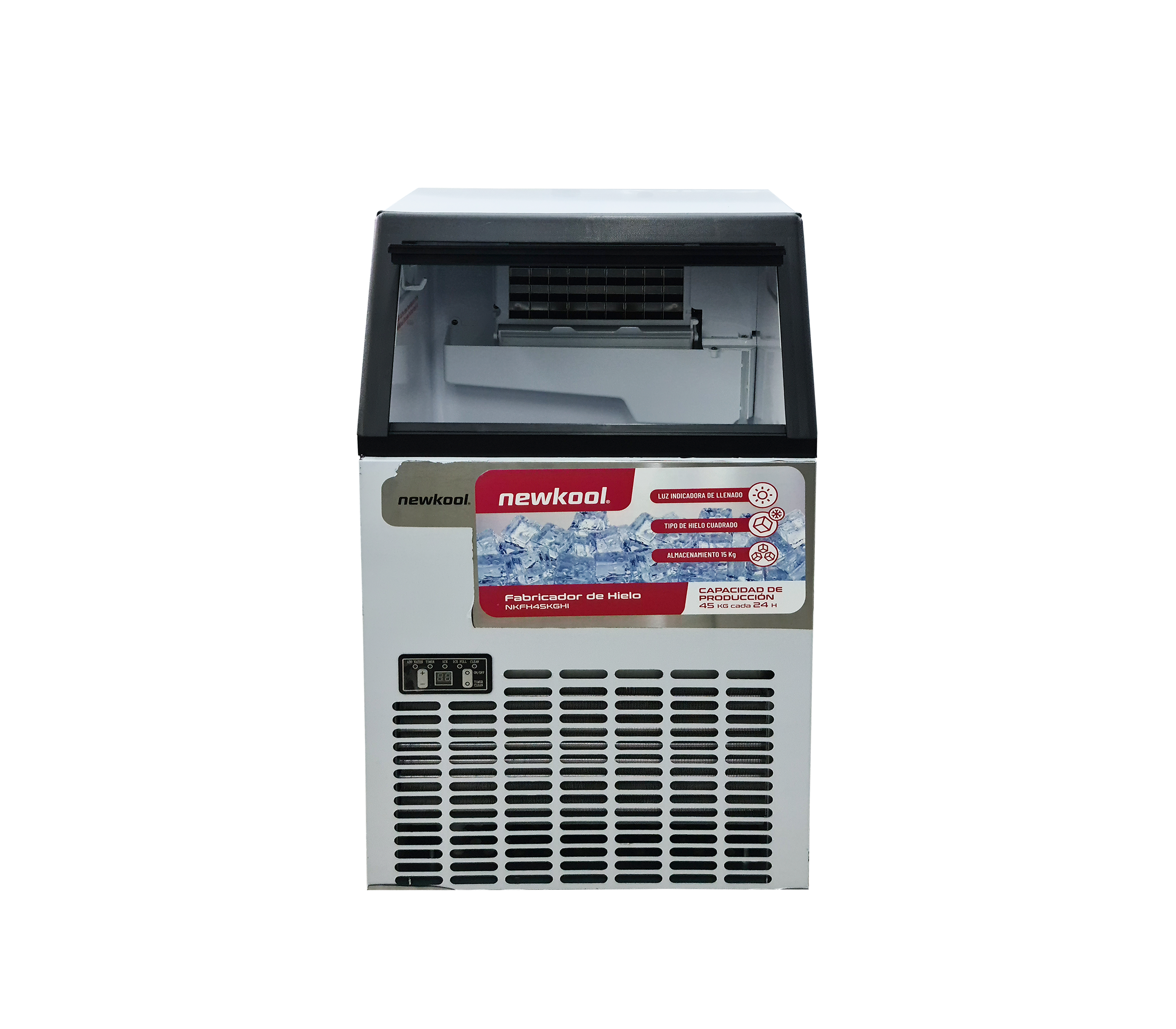 Newkool 45kg/Day Ice Maker Machine - Portable Commercial Ice Maker for Home, Office, Party & Outdoor Use - Fast Ice Production with Energy Saving Mode