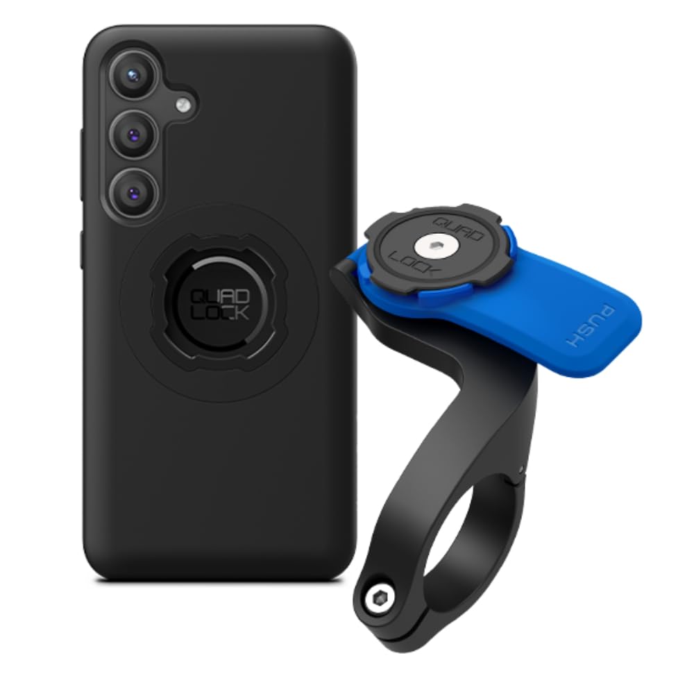 Quad Lock Out Front Bike Phone Mount Kit with MAG Case for Samsung Galaxy S24 Plus | Secure Cycling Phone Holder | Perfect for Road Biking, Mountain Biking & Commuting