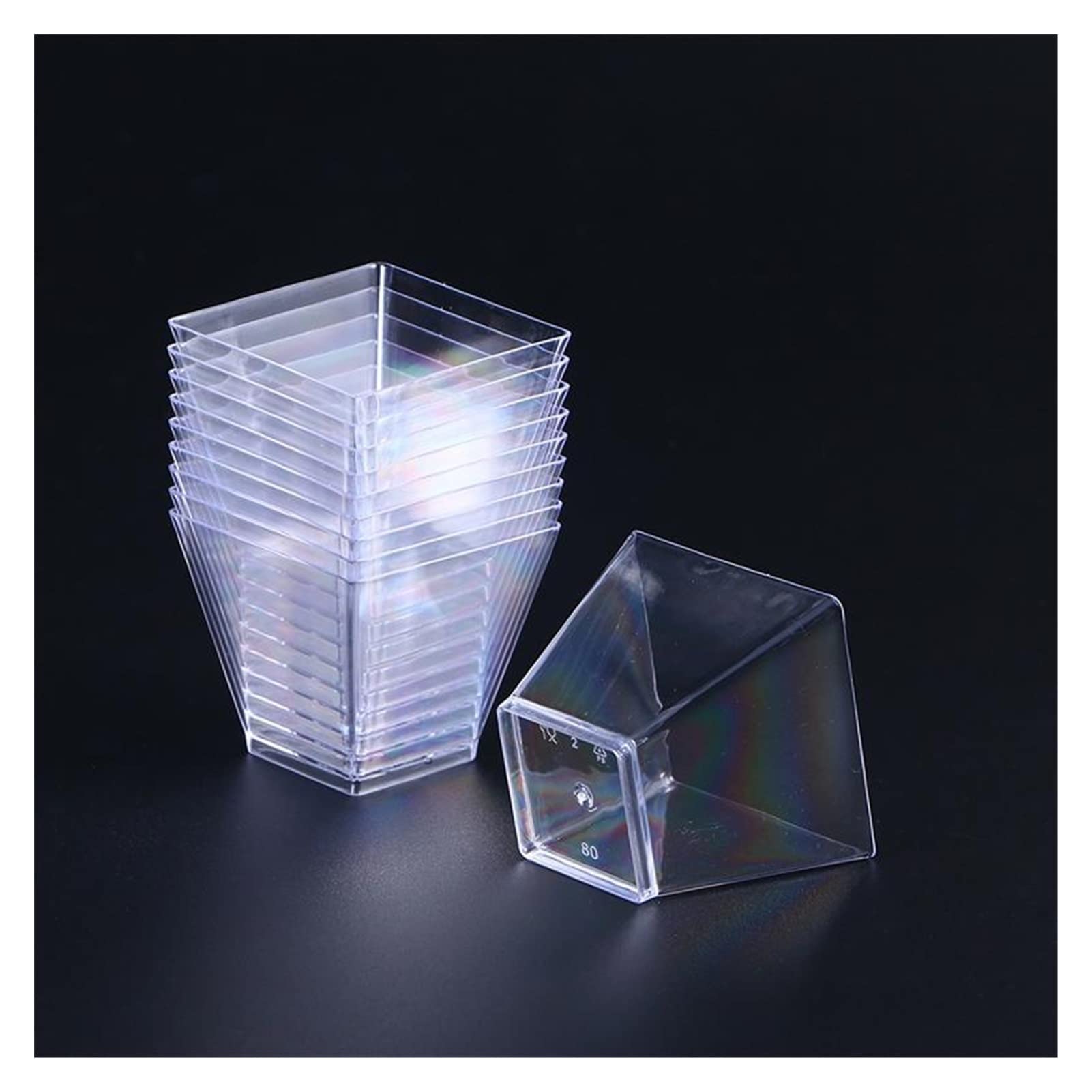100PCS 60ML Clear Disposable Dessert Cups - Transparent Mousse Cups for Jelly, Yogurt, Pudding & Party Desserts | Perfect for Catering, Bakery, and Home Entertaining