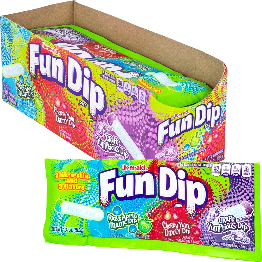 Lik M Aid Fun Dip Candy - Sour & Sweet Powdered Candy for Kids & Parties - Perfect for Halloween, Birthdays & Snack Time