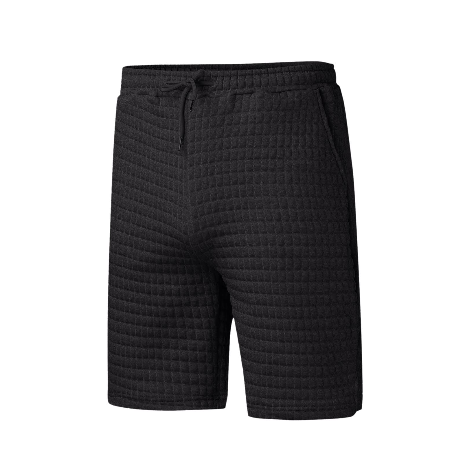 Men's Elastic Waist Drawstring Sport Shorts with Pockets - Breathable Summer Casual Knit Shorts for Gym, Running, Beach & Lounge Wear