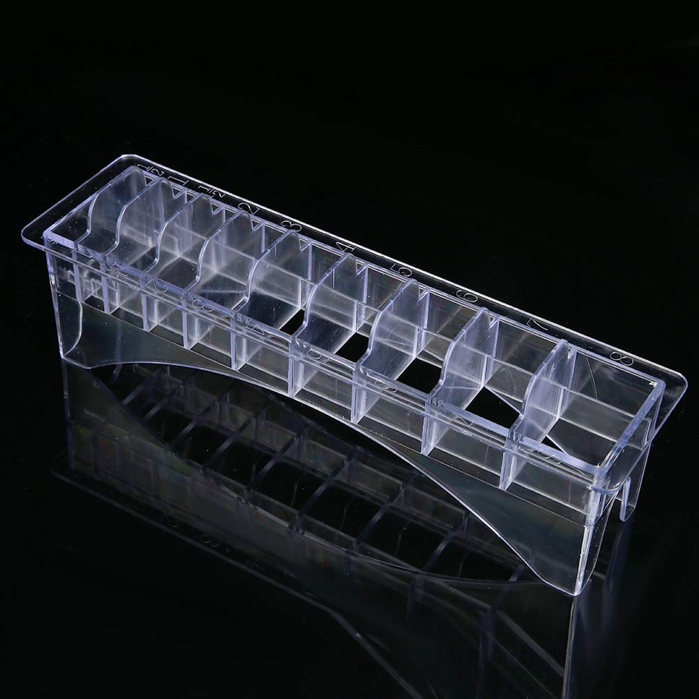 ANGGREK Hair Clipper Guard Holder & Storage Box - 10-Piece Clipper Comb Organizer with Positioning Caliper - Perfect for Barbershops & Home Hair Cutting Kits