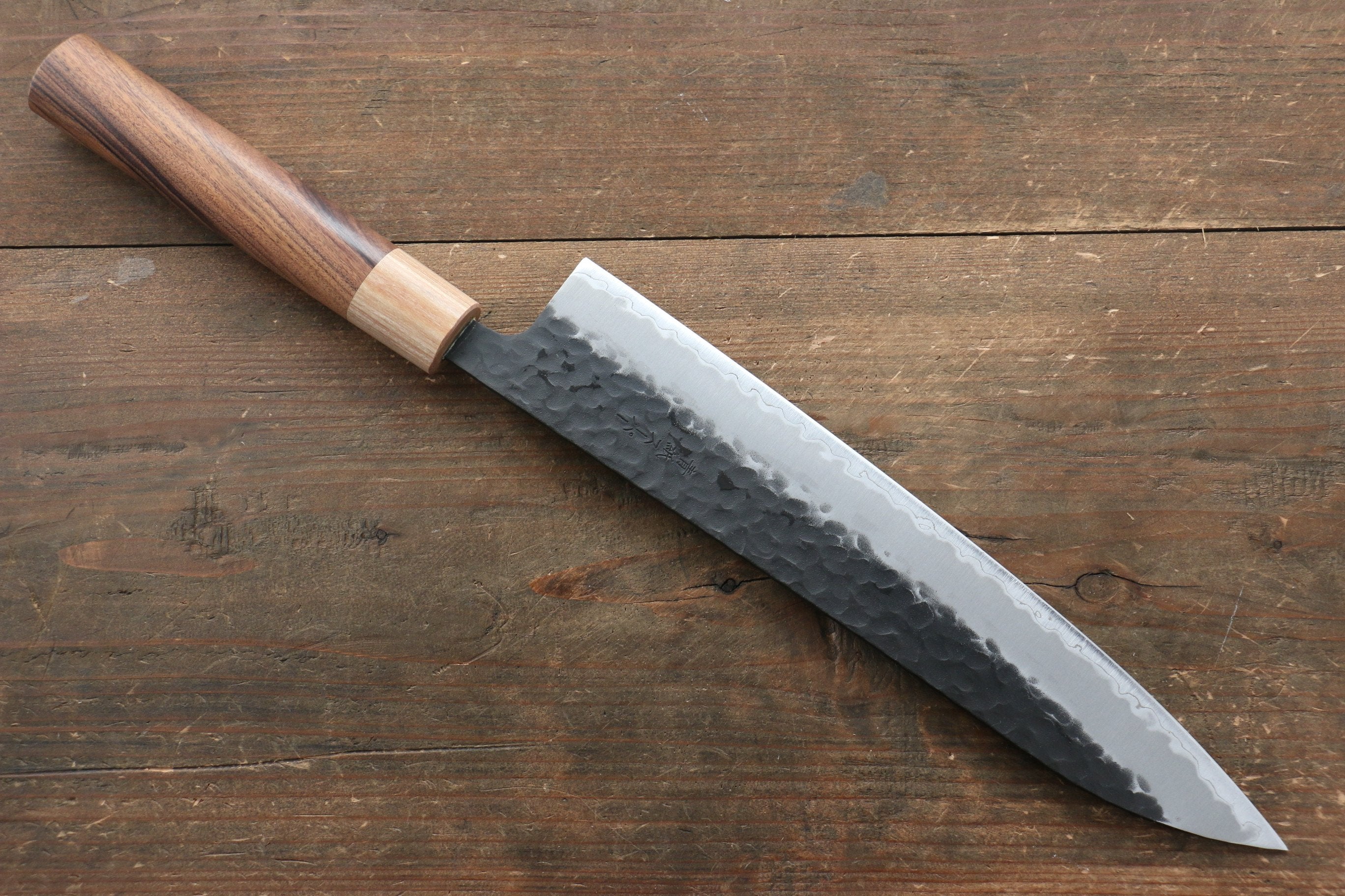 Premium Seisuke Kokubyaku Blue Super Hammered Gyuto 240mm Japanese Chef Knife with Morado Handle - Perfect for Sushi, Meat Slicing & Professional Kitchen Use