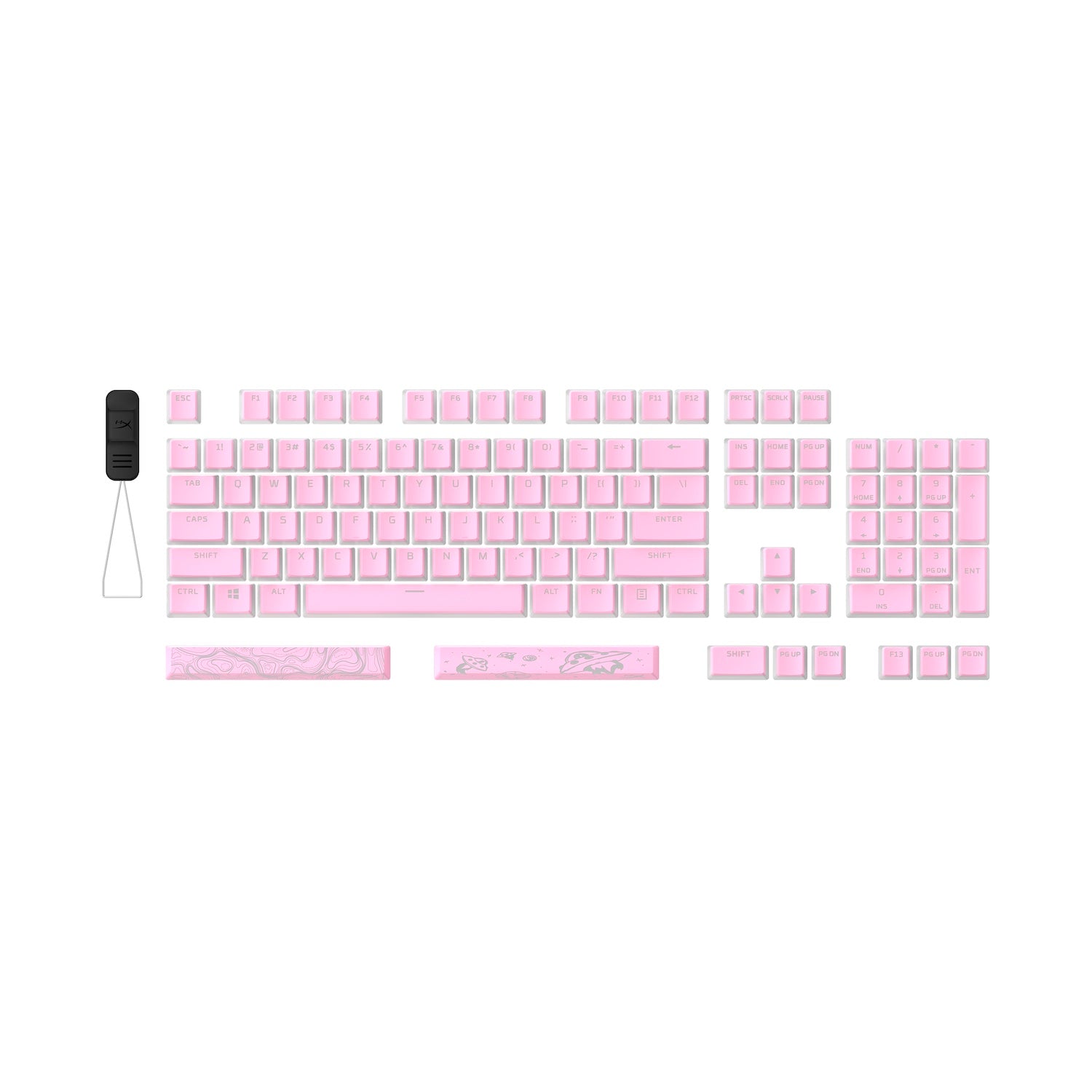 HyperX Pudding Keycaps 2 - Full 104/105 Key Set - PBT Double-Shot Keycaps for Mechanical Keyboards - Perfect for Gaming, Typing & Custom PC Builds