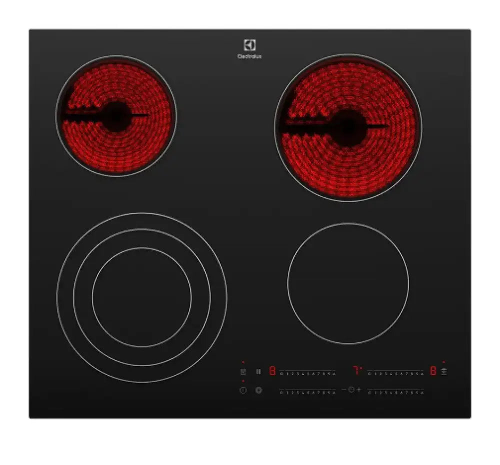 Electrolux EHC644BE 60cm 4-Zone Ceramic Cooktop with UltimateTaste 300 Technology - Perfect for Modern Kitchens and Professional Cooking