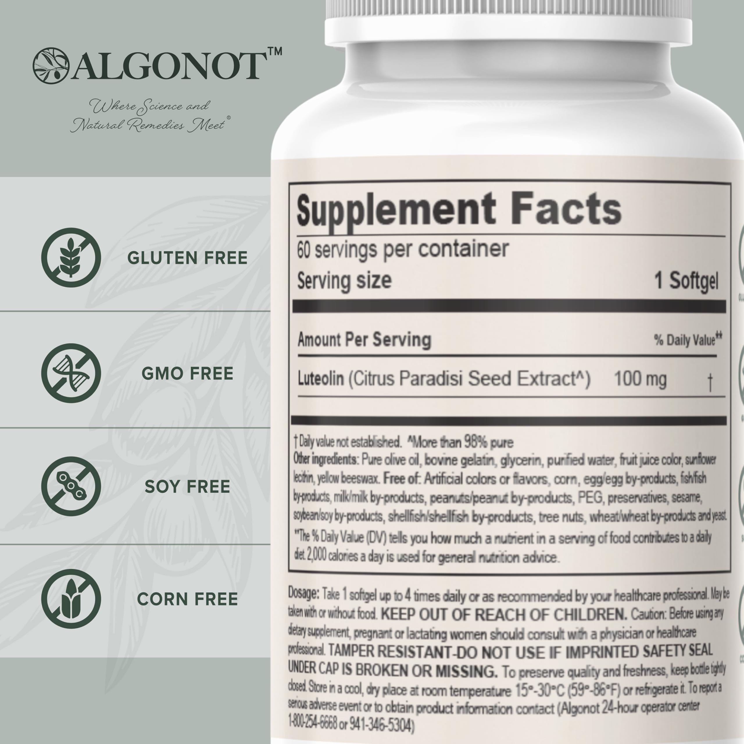 PureLut Liposomal Luteolin Supplement - 4 Pack | Patented Olive Oil Liposomal Formula for Brain Health & Immune Support | Antioxidant for Cognitive Function & Inflammation Relief