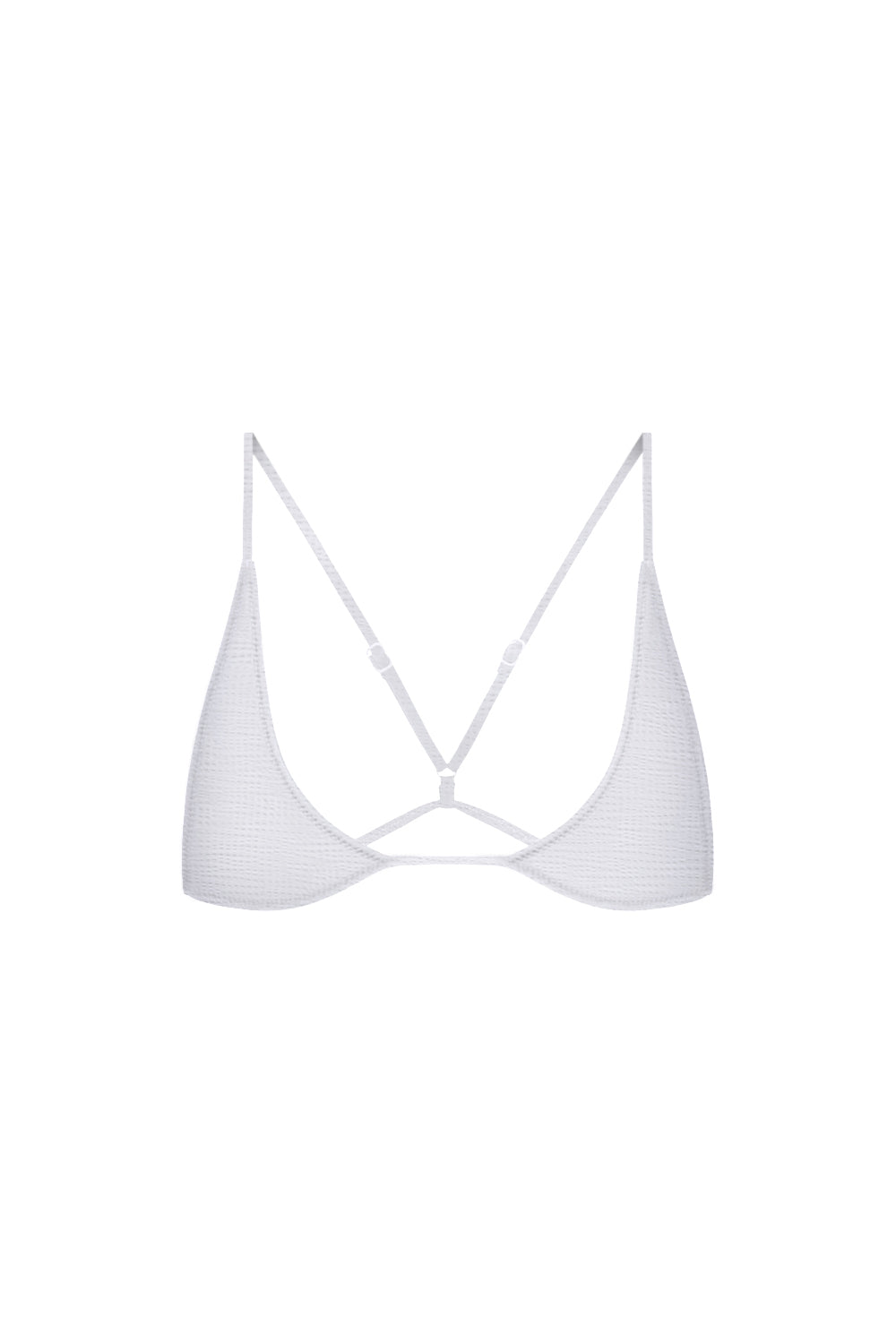 Universo Bralette in White Seersucker - Comfortable Lace Bralette for Women, Perfect for Yoga, Sleepwear & Everyday Wear
