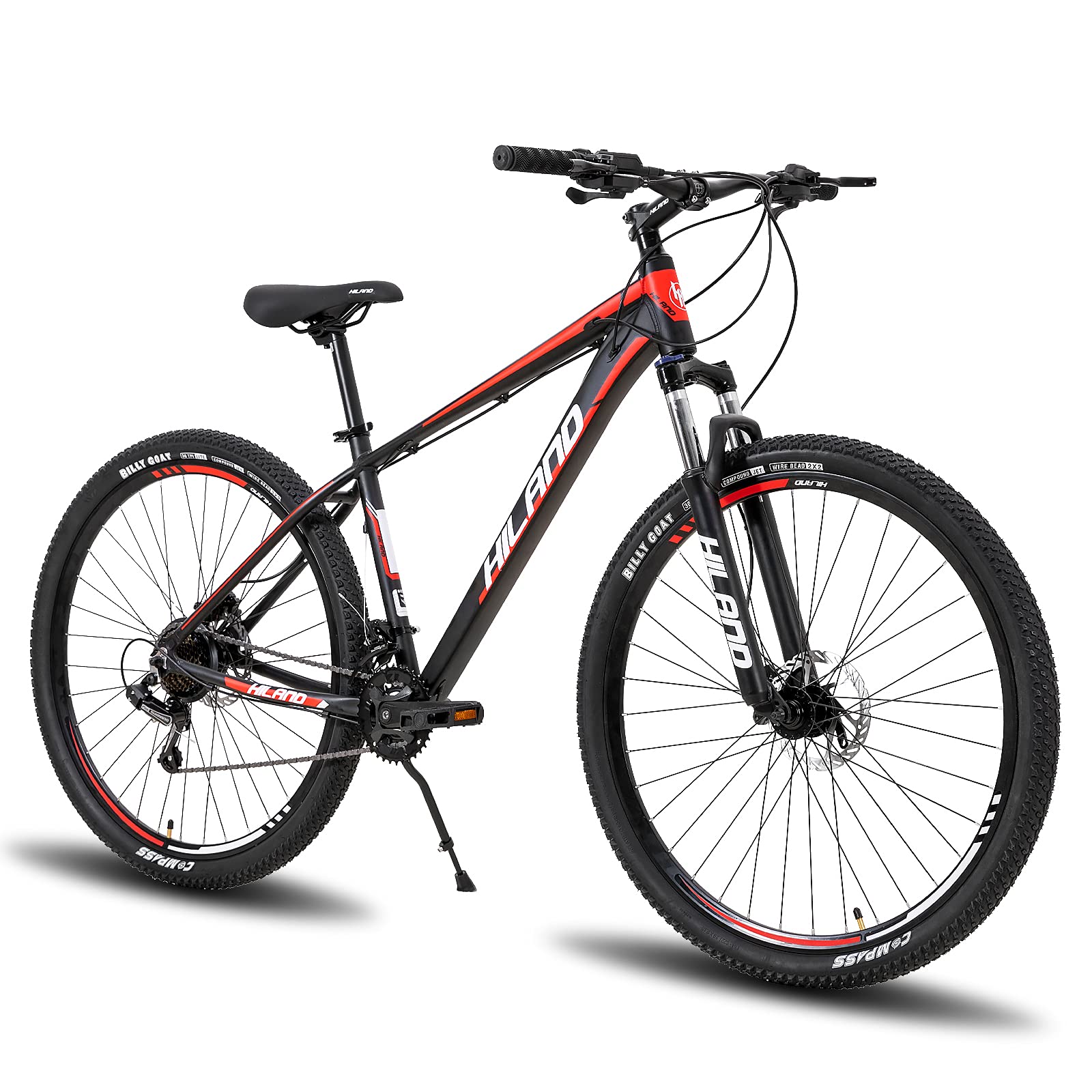 Hiland 29 Inch Mountain Bike for Men - Lightweight Aluminum Frame, Hydraulic Disc Brakes, 16-Speed Gears, Lock-Out Suspension Fork - Perfect for Trail Riding, Commuting & Outdoor Adventures
