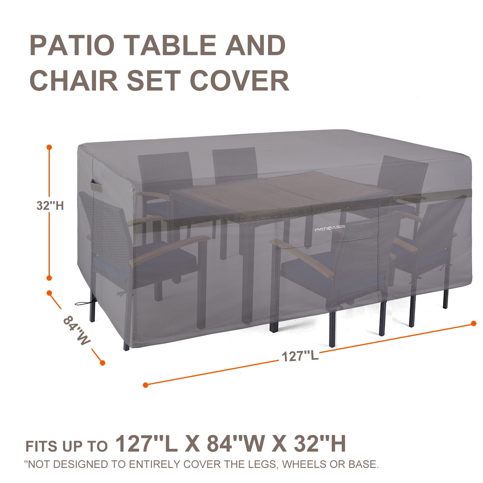 600D Oxford Waterproof Outdoor Rectangle Table Cover - 127