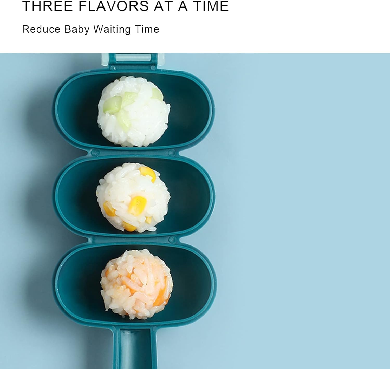 Blue Rice Ball Shaker and Mold - DIY Sushi Maker Kit for Kids, Bento Lunch Decorations, Japanese Onigiri & Rice Ball Press Tool for Home Cooking and Party Food Prep