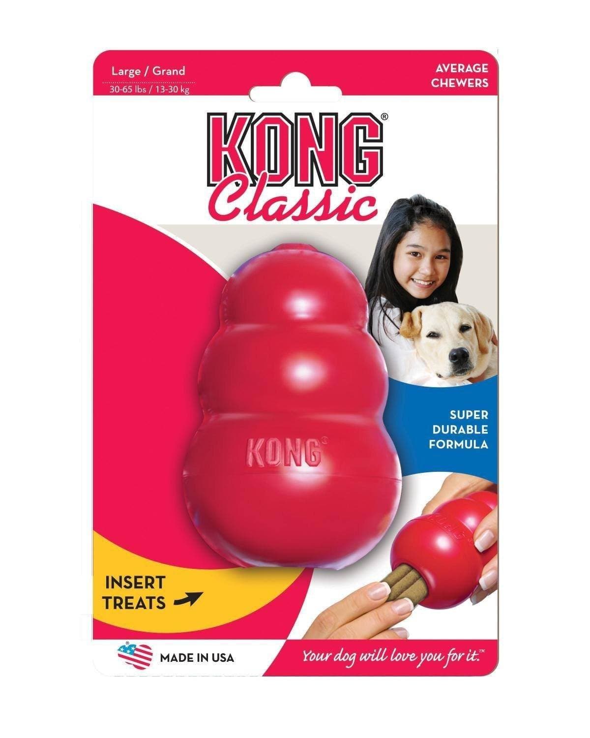 Kong Classic Dog Toy - Durable Chew Toy for Dogs, Interactive Treat Dispenser for Mental Stimulation - Perfect for Playtime, Training, and Boredom Relief