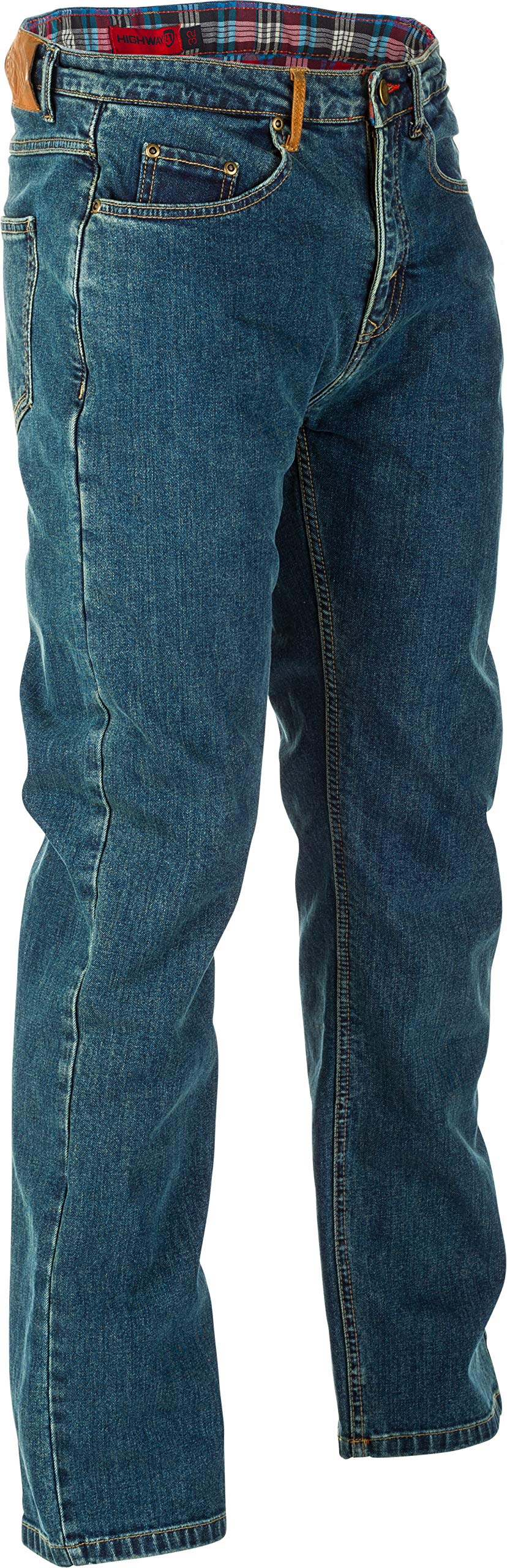 Highway 21 Blockhouse Men's Motorcycle Riding Jeans - Protective Straight-Leg Denim Pants with Knee & Hip Armor Pockets | Durable & Comfortable for Commuting & Long Rides