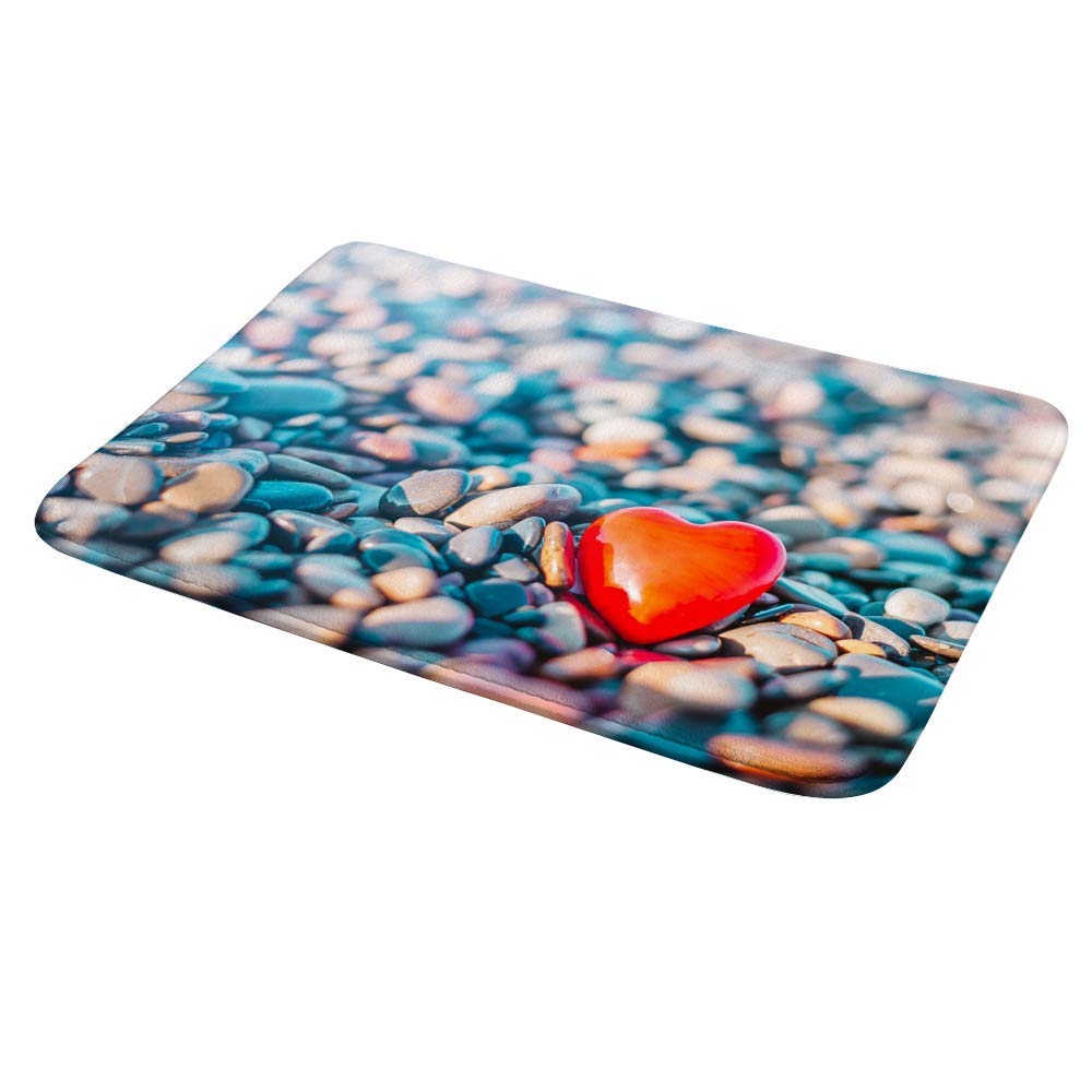 Non-Slip Valentine's Day Heart-Shaped Bath Mat - Soft Memory Foam Bathroom Rug with Quick-Dry Technology, 36