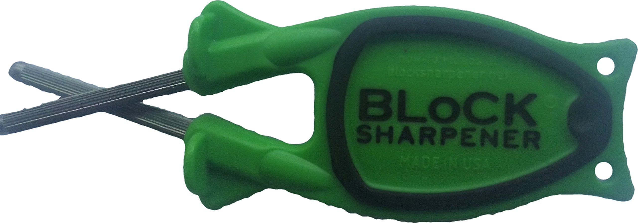 Premium Green Knife Sharpener with Non-Slip Black Thumb Grip - Professional Sharpening Tool for Hunting Knives, Pocket Knives, Hatchets & Scissors - Ideal for Camping, Kitchen & Outdoor Adventures