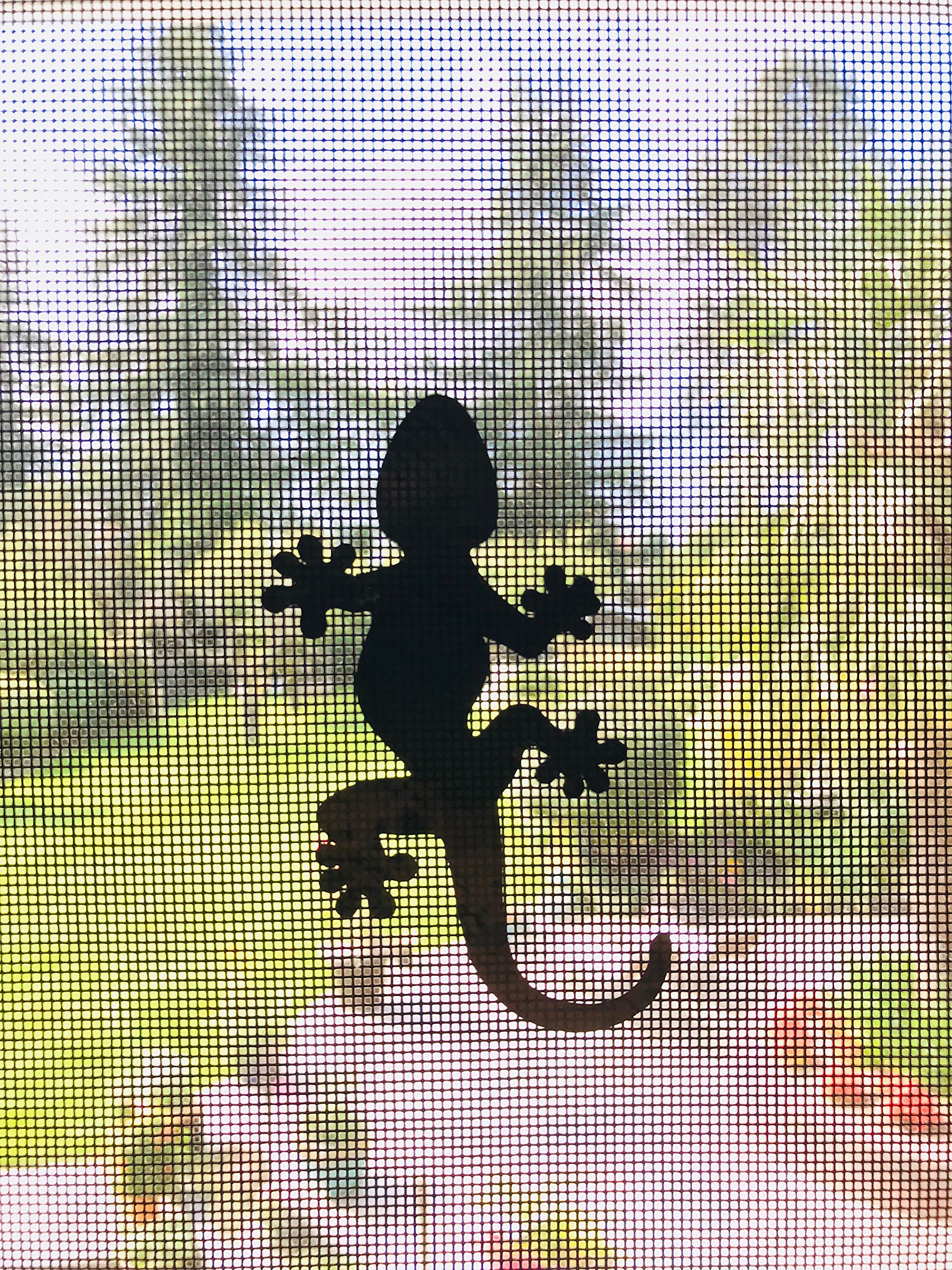 Retractable Screen Door Decors - 5-Pack Safety Decals for Windows & Doors - Prevent Accidents for Kids & Pets - Bird & Dog Alert Stickers - Gecko Design (Black) - Perfect for Homes, Schools & Daycares