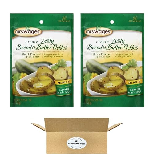 Mrs. Wages Zesty Bread & Butter Pickle Mix 6.2 oz - Pack of 2 (12.4 oz Total) | Homemade Pickling Spice for Canning, Sandwiches & Charcuterie Boards | Perfect for DIY Pickles & Gift Giving