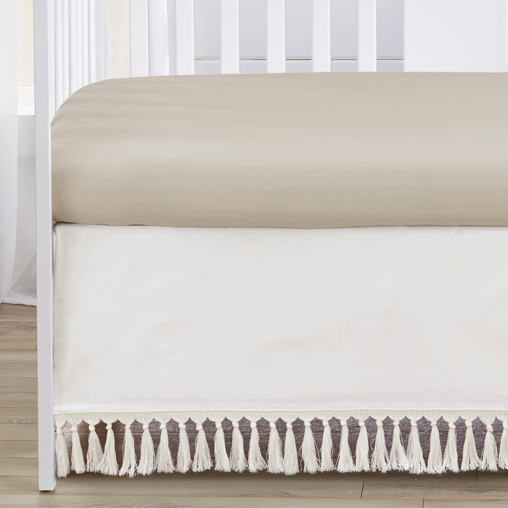 Sweet Jojo Designs Boho Desert Sun Baby Girl Nursery Crib Bedding Set - 4 Piece Cotton Crib Set in Blush Pink, Mauve, Gold, Ivory & Taupe - Bohemian Southwest Nature Theme with Geometric Patterns & Tassels - Perfect for Boho Chic Nursery, Baby Shower Gift & Newborn Photo Shoots