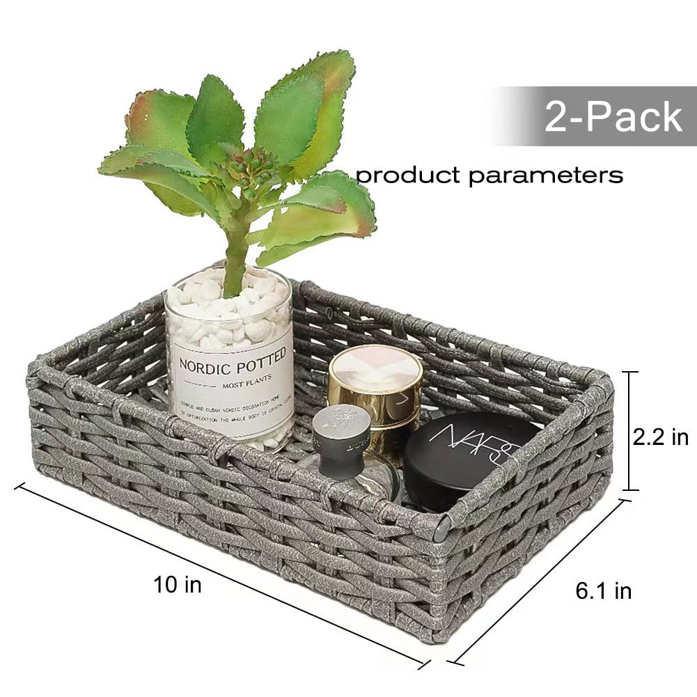 HOSROOME Wicker Bathroom Storage Organizer - Decorative Toilet Paper Basket & Hand Towel Holder for Tank Top, Kitchen & Bread Storage | Perfect for Bathroom, Laundry Room & Farmhouse Decor