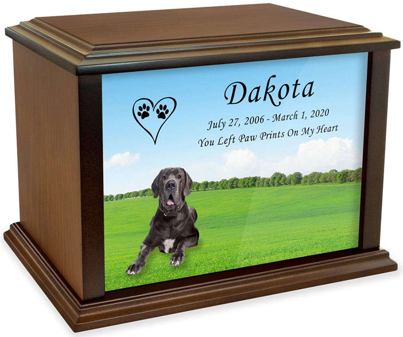 Personalized Great Dane Dog Cremation Urn for Ashes - Custom Engraved Pet Memorial Urn - Medium Size Holds Up to 100lbs - Perfect for Home Memorials & Pet Loss Remembrance