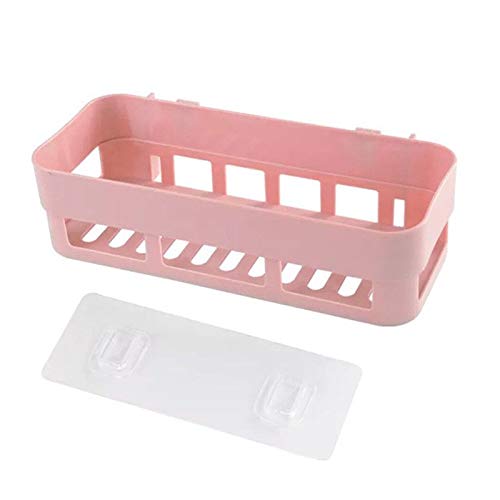 Waterproof Pink Shower Shelf Organizer - Bathroom Storage Rack for Shampoo, Soap & Toiletries - Wall Mounted No Drill Hanging Shelves for Kitchen, Bathroom & Home Decor - Perfect for Small Spaces & Apartment Living