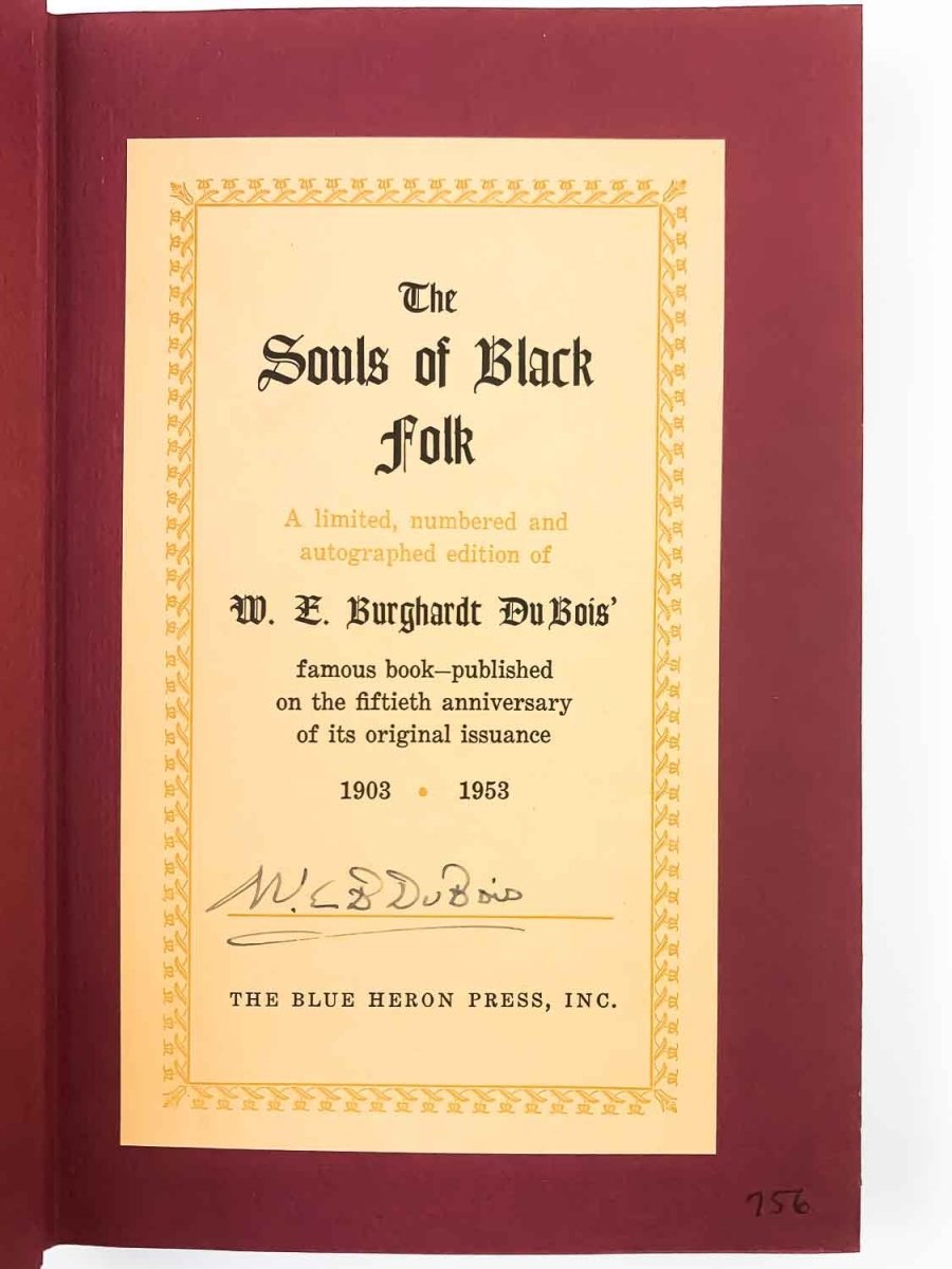 The Souls of Black Folk by W.E.B. Du Bois - Signed First Edition Essays & Sketches Collection | African American Literature Classics for Book Collectors & History Enthusiasts