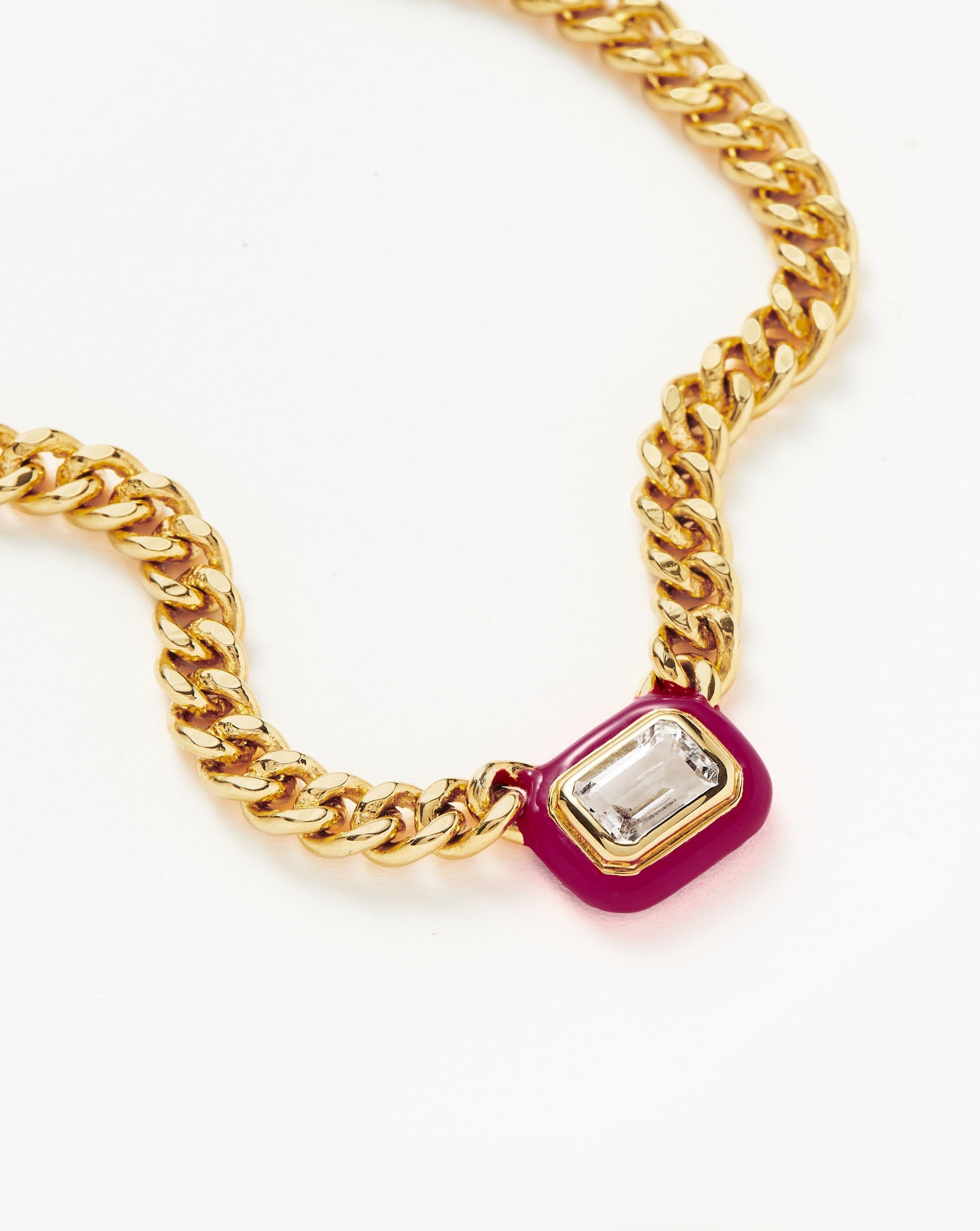 18K Gold Plated Floating Pendant Necklace with White Cubic Zirconia - Elegant Enamel & Stone Jewelry for Women | Perfect for Weddings, Parties & Everyday Wear
