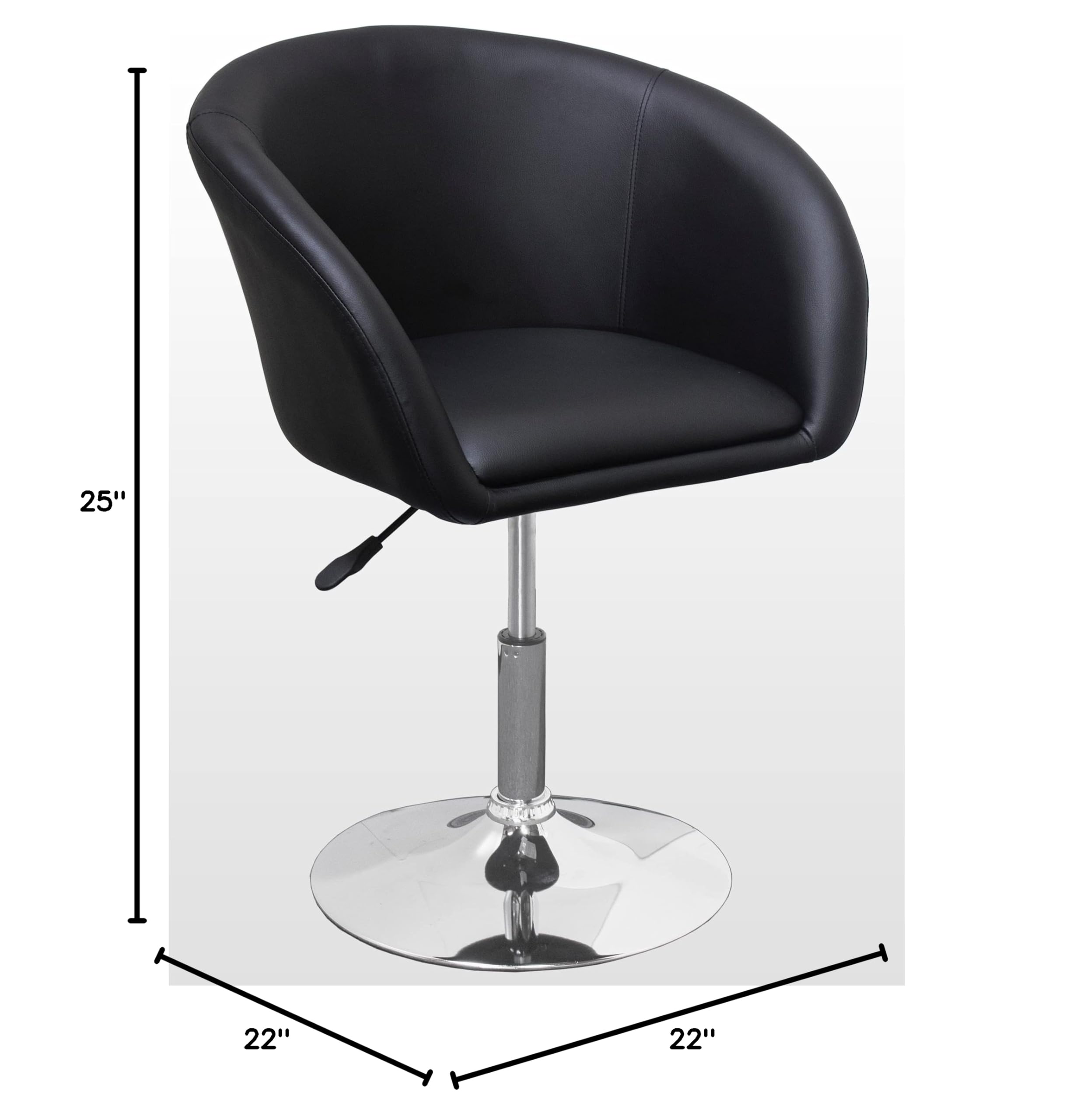 Best Adjustable Swivel Faux Leather Coffee Chair - Modern Gray Accent Chair for Living Room, Office & Reading Nook - Comfortable Lounge Chair with 360° Rotation