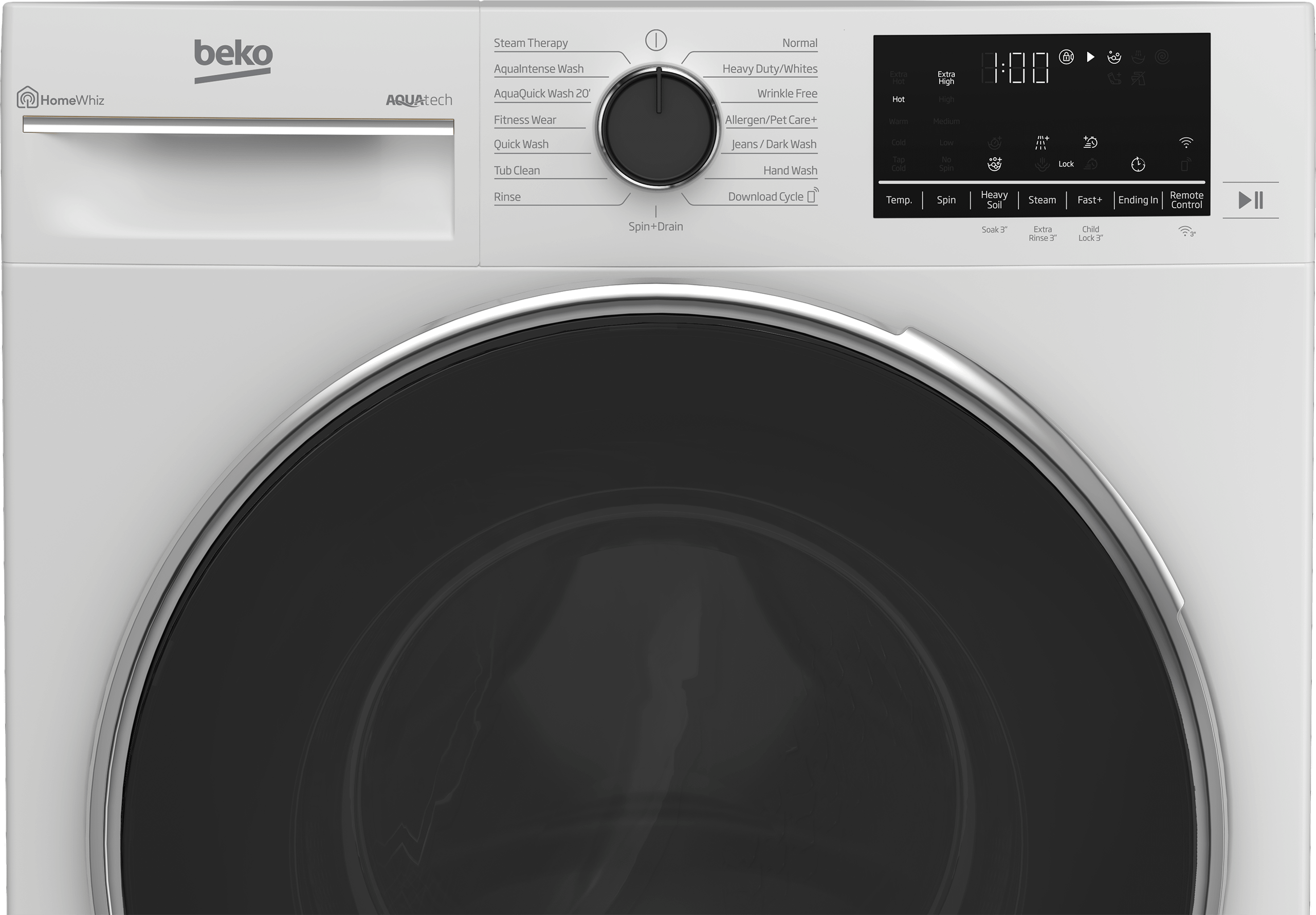 Beko WFTV10733XC 24 Inch Front Load Washing Machine - Energy Efficient, Large Capacity Washer for Home & Laundry Room | Perfect for Apartments & Small Spaces