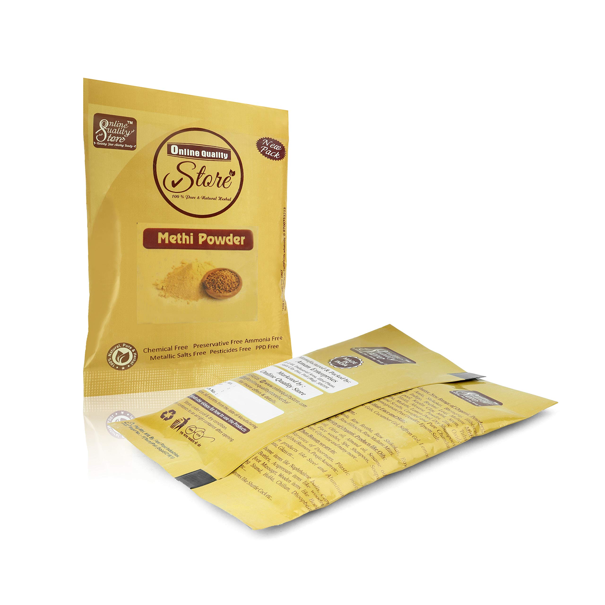 Organic Fenugreek Powder (Methi) for Skin & Hair Care - 50g | Natural Face Mask & Hair Growth Treatment | DIY Beauty & Ayurvedic Remedies